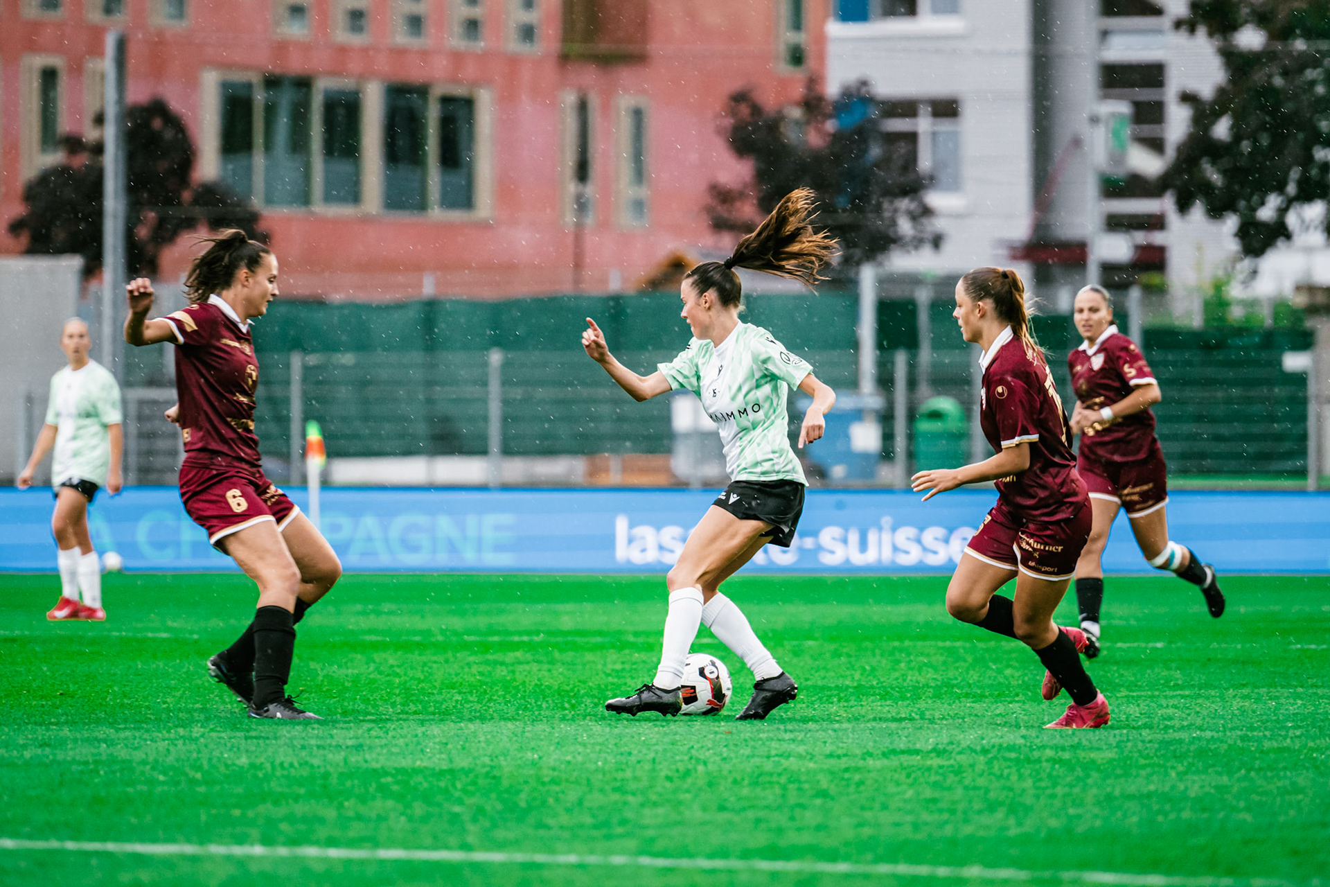 Match championnat LNB féminine opposant Yverdon Sport FC et FC Solothurn Frauen au Stade Municipal. (Christian António/LibsVisuals.com)