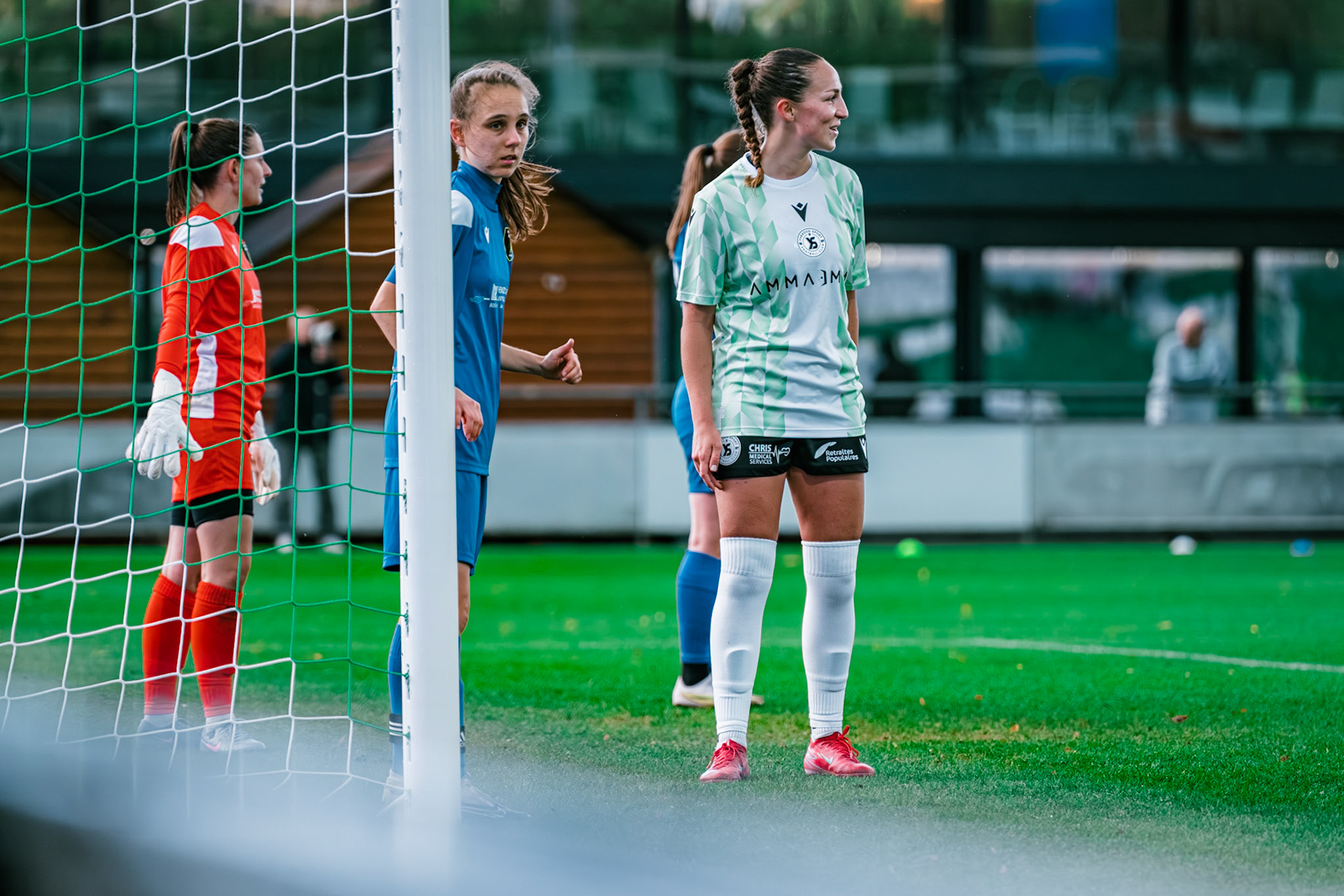 Match championnat LNB féminine opposant Yverdon Sport FC et FC Oerlikon/Polizei ZH 1 au Stade Municipal. (Christian António/LibsVisuals.com)