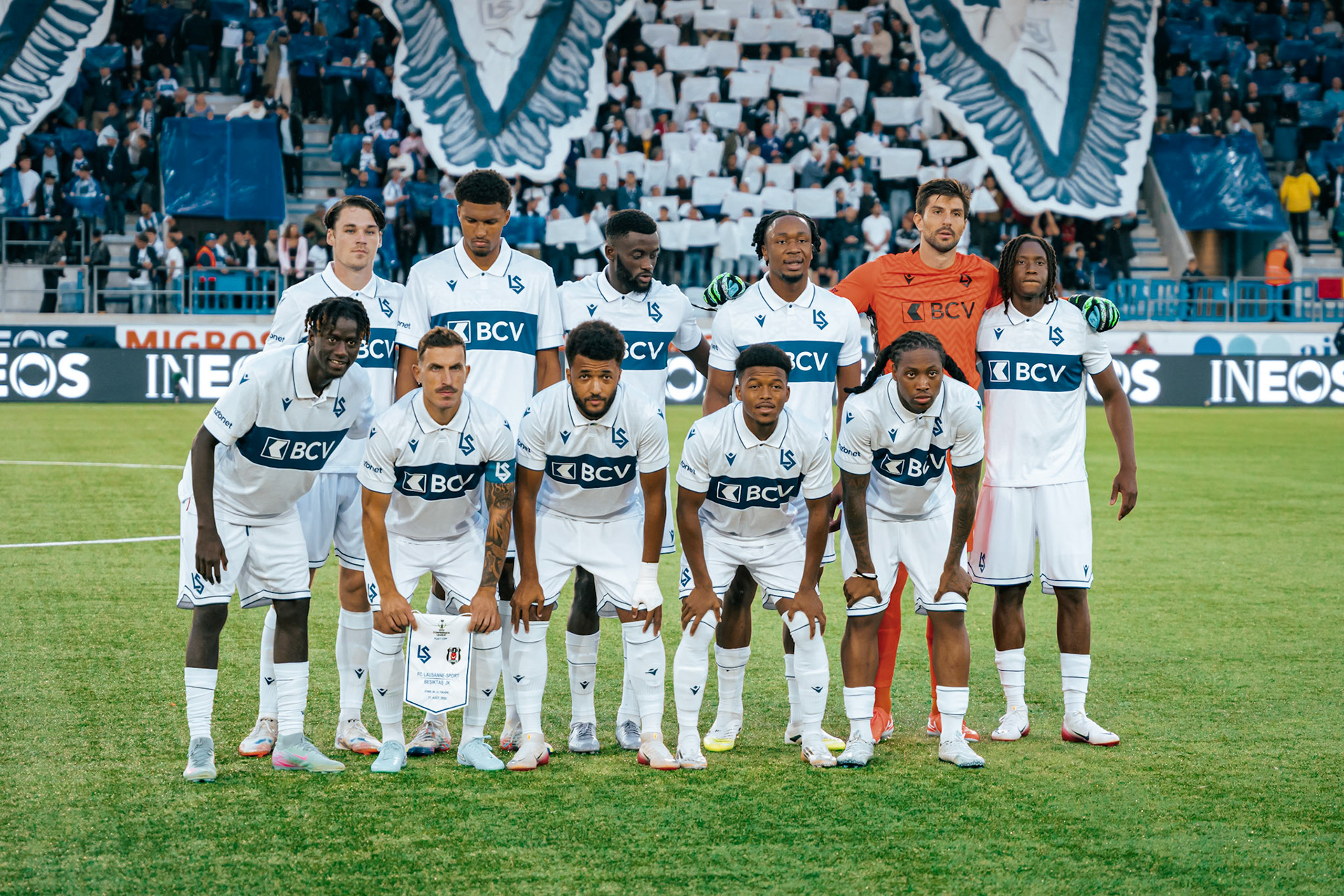 Match aller du tour de barrage de l’UEFA Europa Conference League 2025/26 opposant Lausanne-Sport et le Beşiktaş JK au Stade de la Tuilière. (Christian António/LibsVisuals.com)