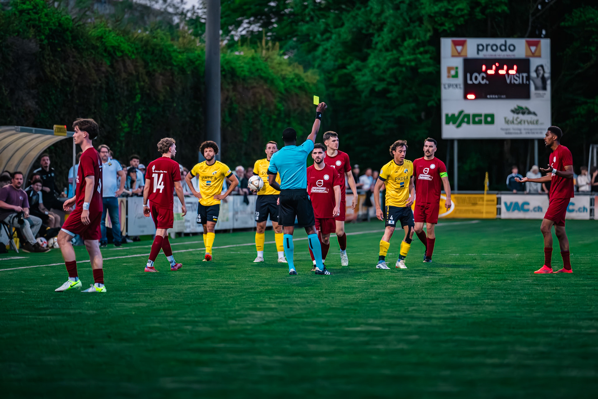 FC Domdidier et FC Cugy-Montet-Aumont-Murist I au Stade du Pâquier. (Christian António/LibsVisuals.com)