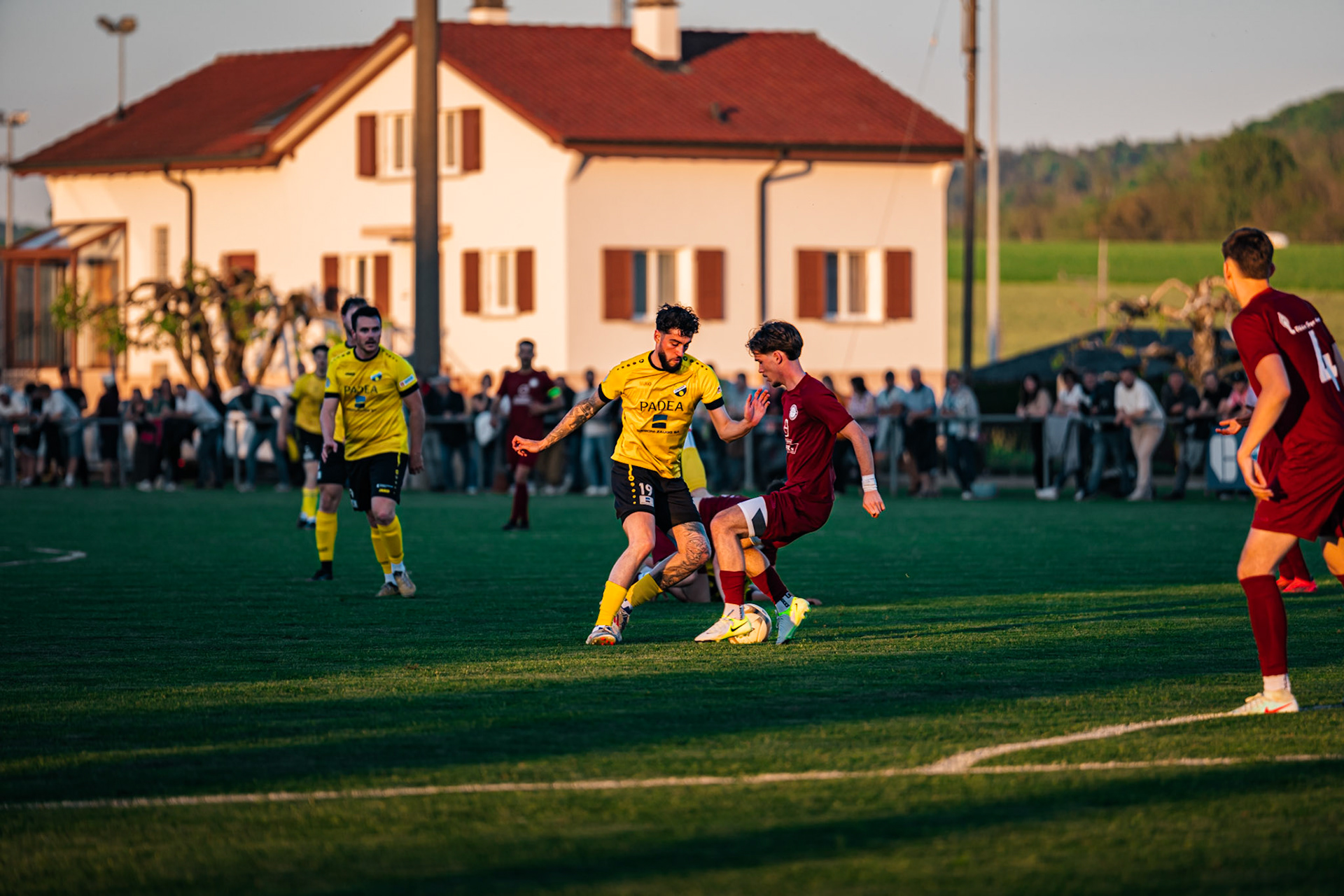 FC Domdidier et FC Cugy-Montet-Aumont-Murist I au Stade du Pâquier. (Christian António/LibsVisuals.com)