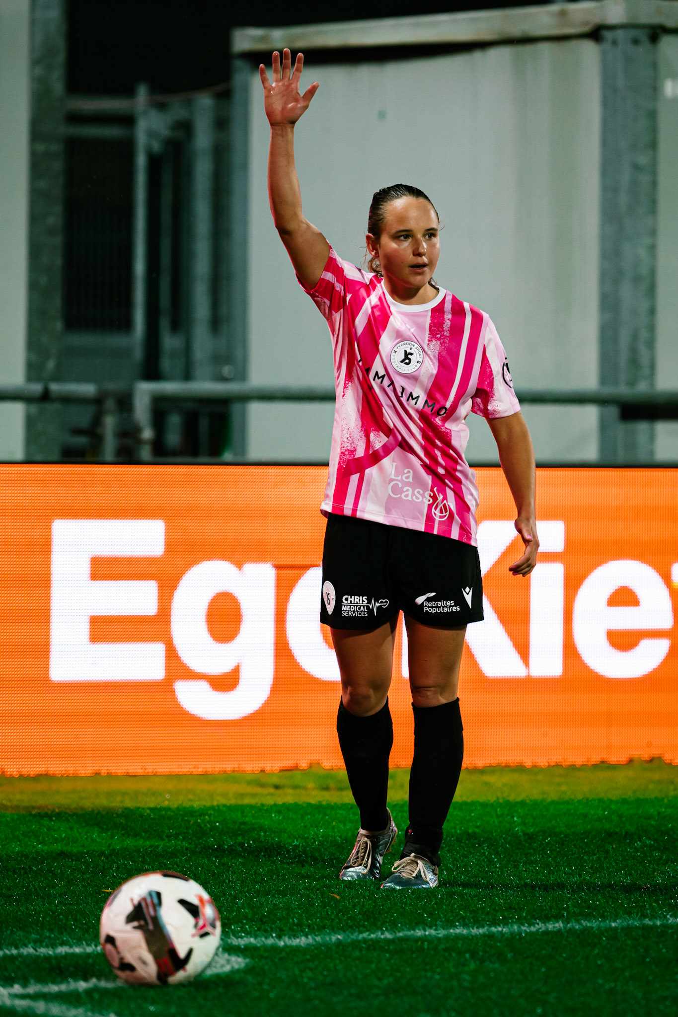 Match de championnat LNB féminine opposant Yverdon Sport FC et le FC Lugano au Stade Municipal, Yverdon-les-Bains. (Christian António / LibsVisuals.com)