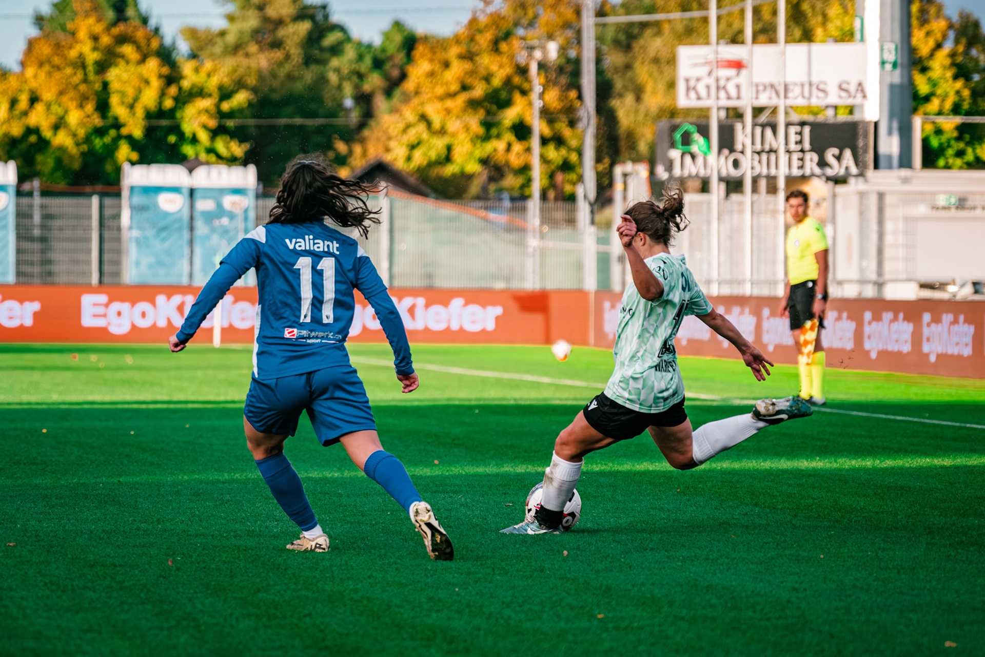 Match championnat LNB féminine opposant Yverdon Sport FC et FC Oerlikon/Polizei ZH 1 au Stade Municipal. (Christian António/LibsVisuals.com)