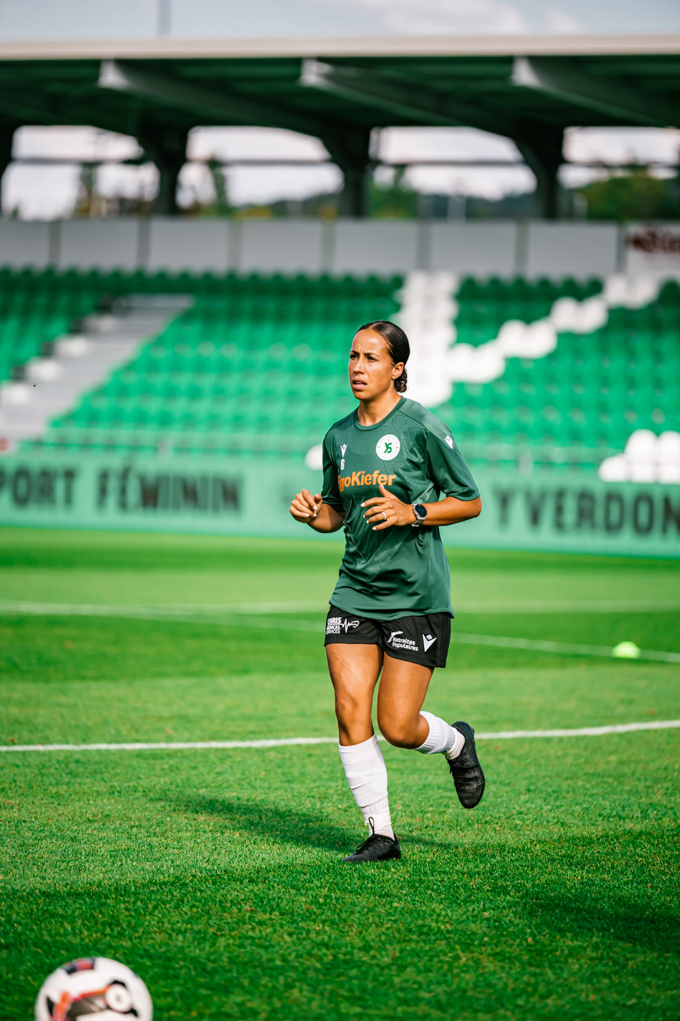 Match championnat LNB féminine opposant Yverdon Sport FC et FC Schlieren au Stade Municipal. (Christian António/LibsVisuals.com)
