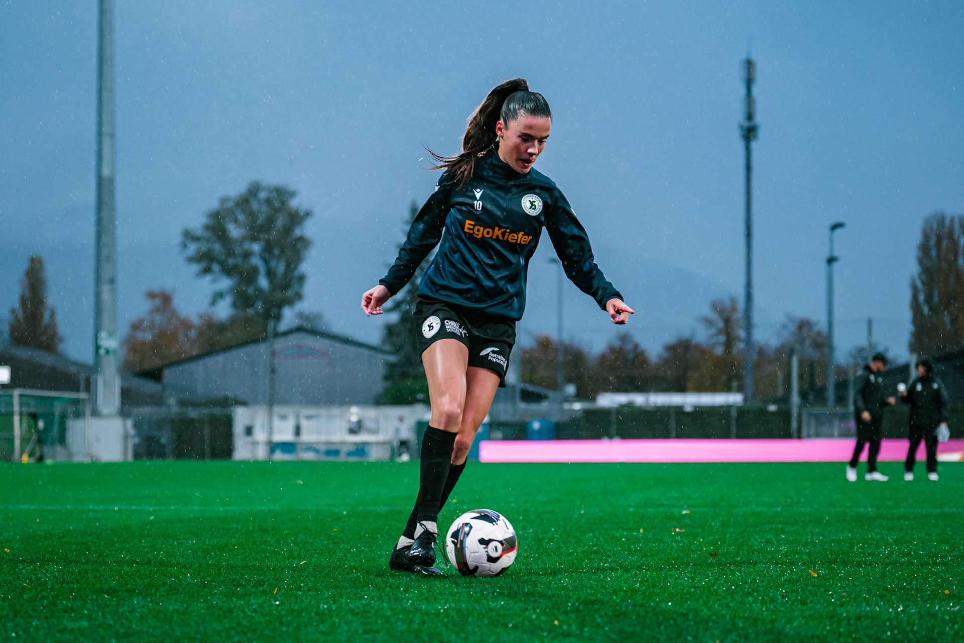 Match de championnat LNB féminine opposant Yverdon Sport FC et le FC Lugano au Stade Municipal, Yverdon-les-Bains. (Christian António / LibsVisuals.com)