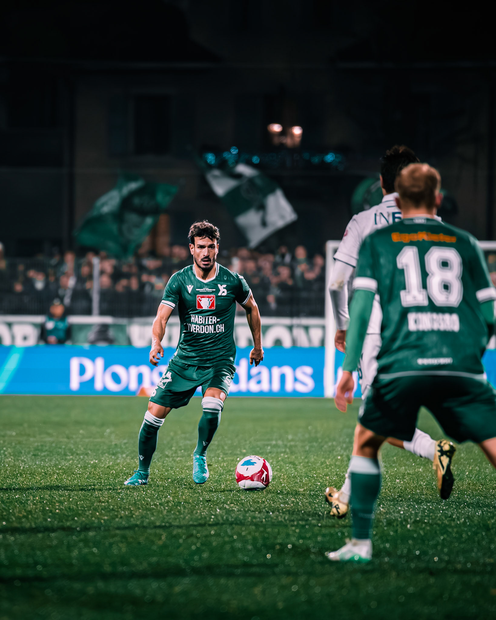 Match de Coupe Suisse (1/8 de finale) opposant Yverdon Sport FC et FC Lausanne-Sport au Stade Municipal, Yverdon-les-Bains. (Christian António / LibsVisuals.com)