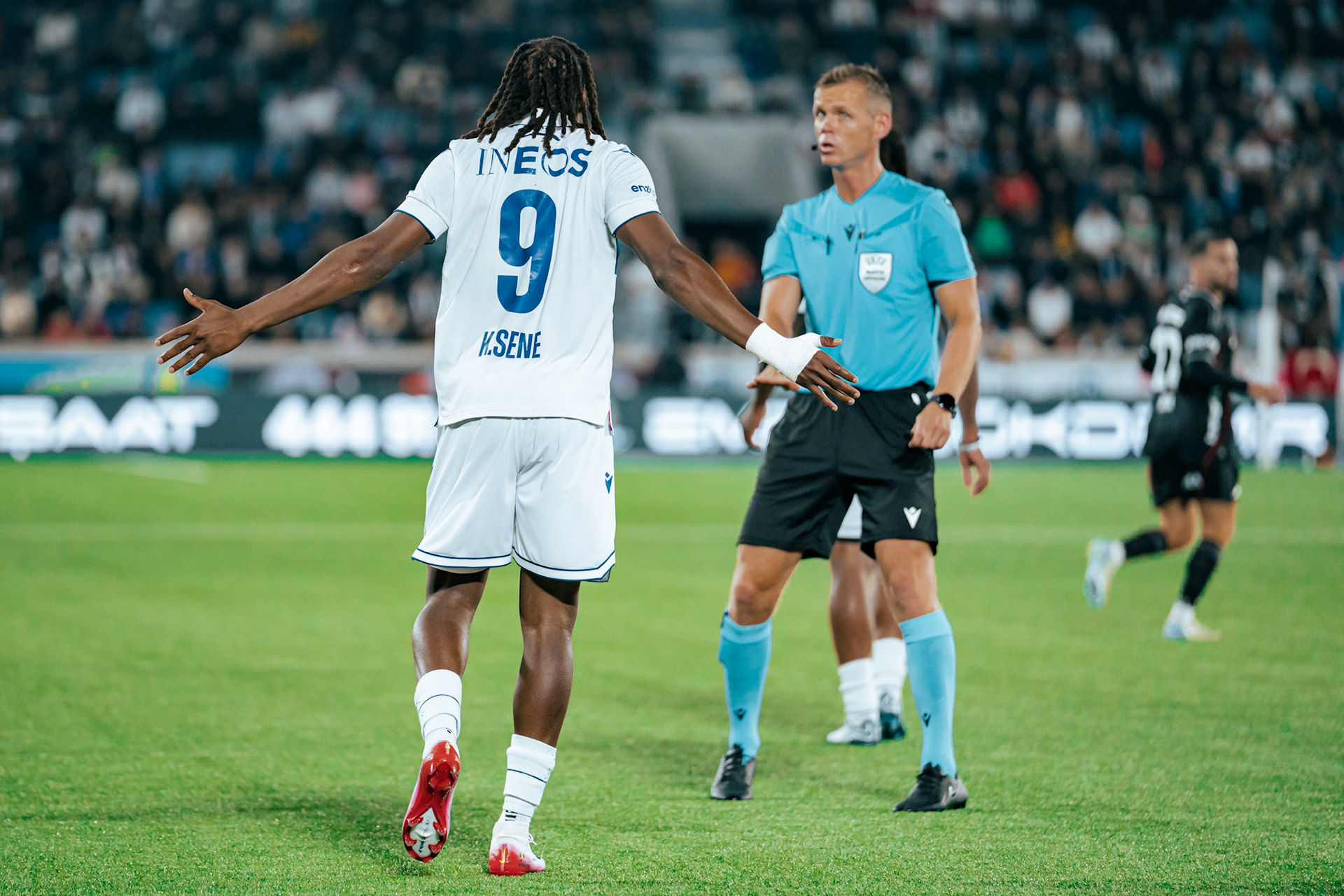 Match aller du tour de barrage de l’UEFA Europa Conference League 2025/26 opposant Lausanne-Sport et le Beşiktaş JK au Stade de la Tuilière. (Christian António/LibsVisuals.com)