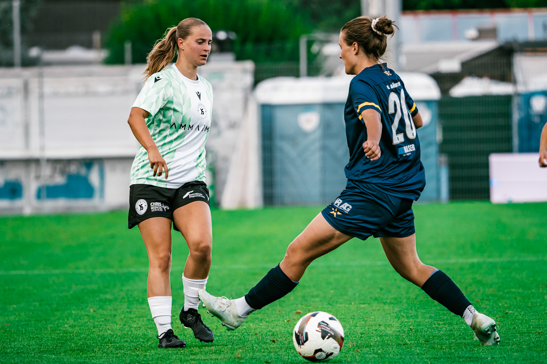 Match championnat LNB féminine opposant Yverdon Sport FC et FC Schlieren au Stade Municipal. (Christian António/LibsVisuals.com)