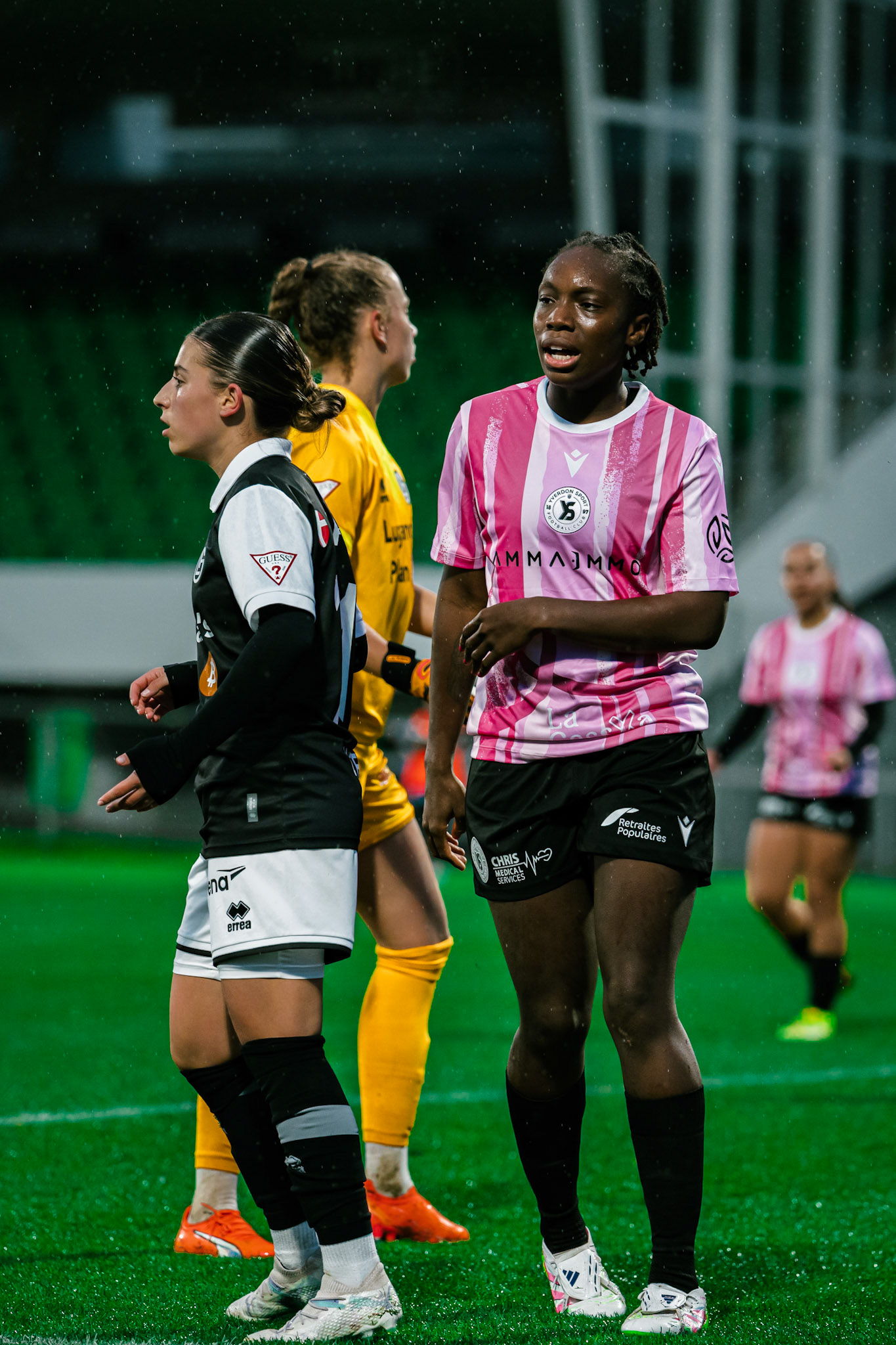 Match de championnat LNB féminine opposant Yverdon Sport FC et le FC Lugano au Stade Municipal, Yverdon-les-Bains. (Christian António / LibsVisuals.com)
