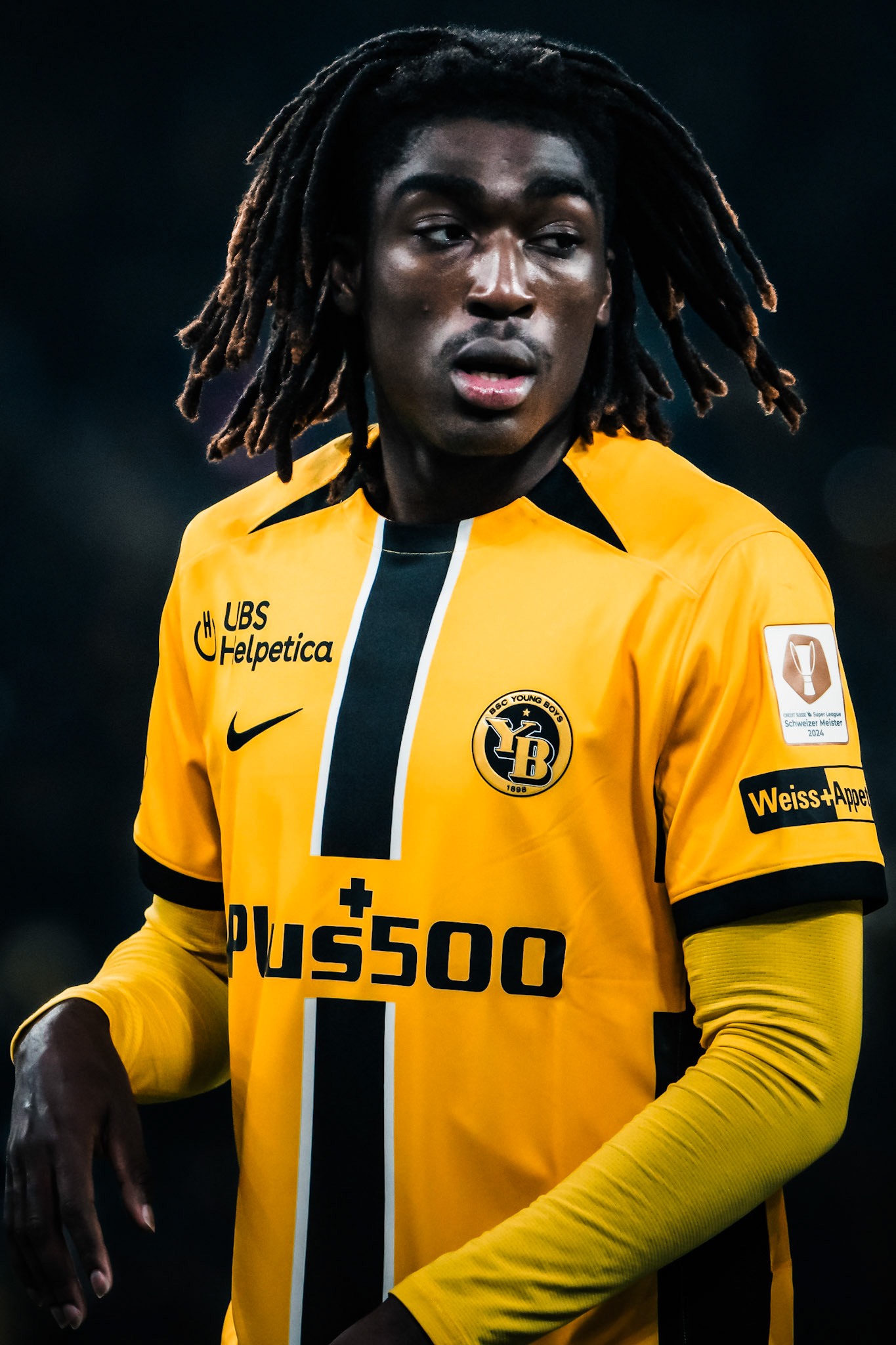 Tanguy Zoukrou, Défenseur du BSC Young Boys lors du match entre BSC Young Boys et FC Winterthur au Stadion Wankdorf. (Christian António/LibsVisuals.com)