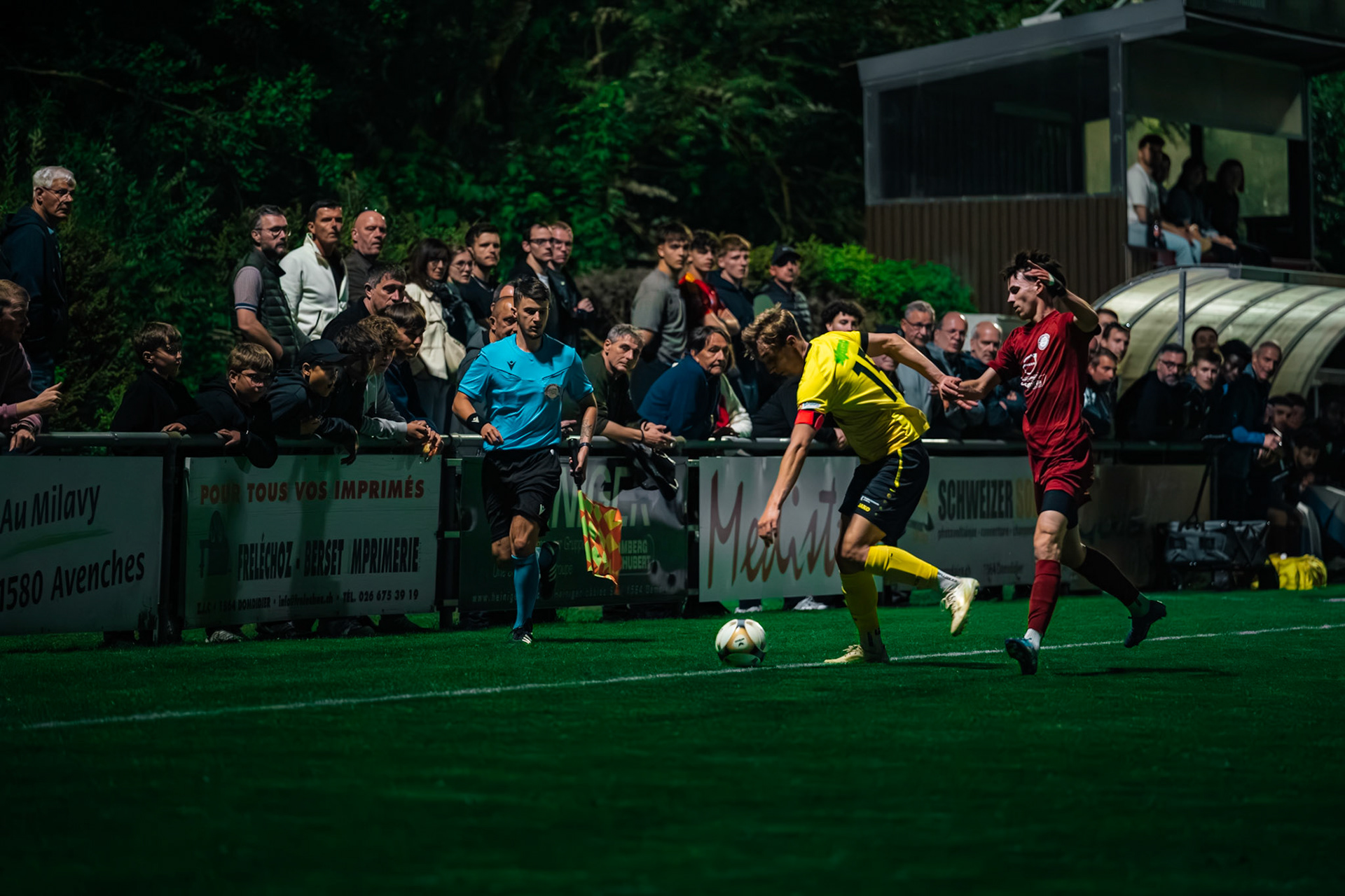 FC Domdidier et FC Cugy-Montet-Aumont-Murist I au Stade du Pâquier. (Christian António/LibsVisuals.com)