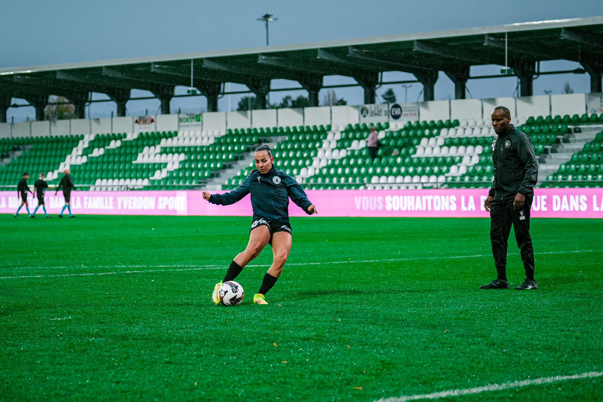 Match de championnat LNB féminine opposant Yverdon Sport FC et le FC Lugano au Stade Municipal, Yverdon-les-Bains. (Christian António / LibsVisuals.com)