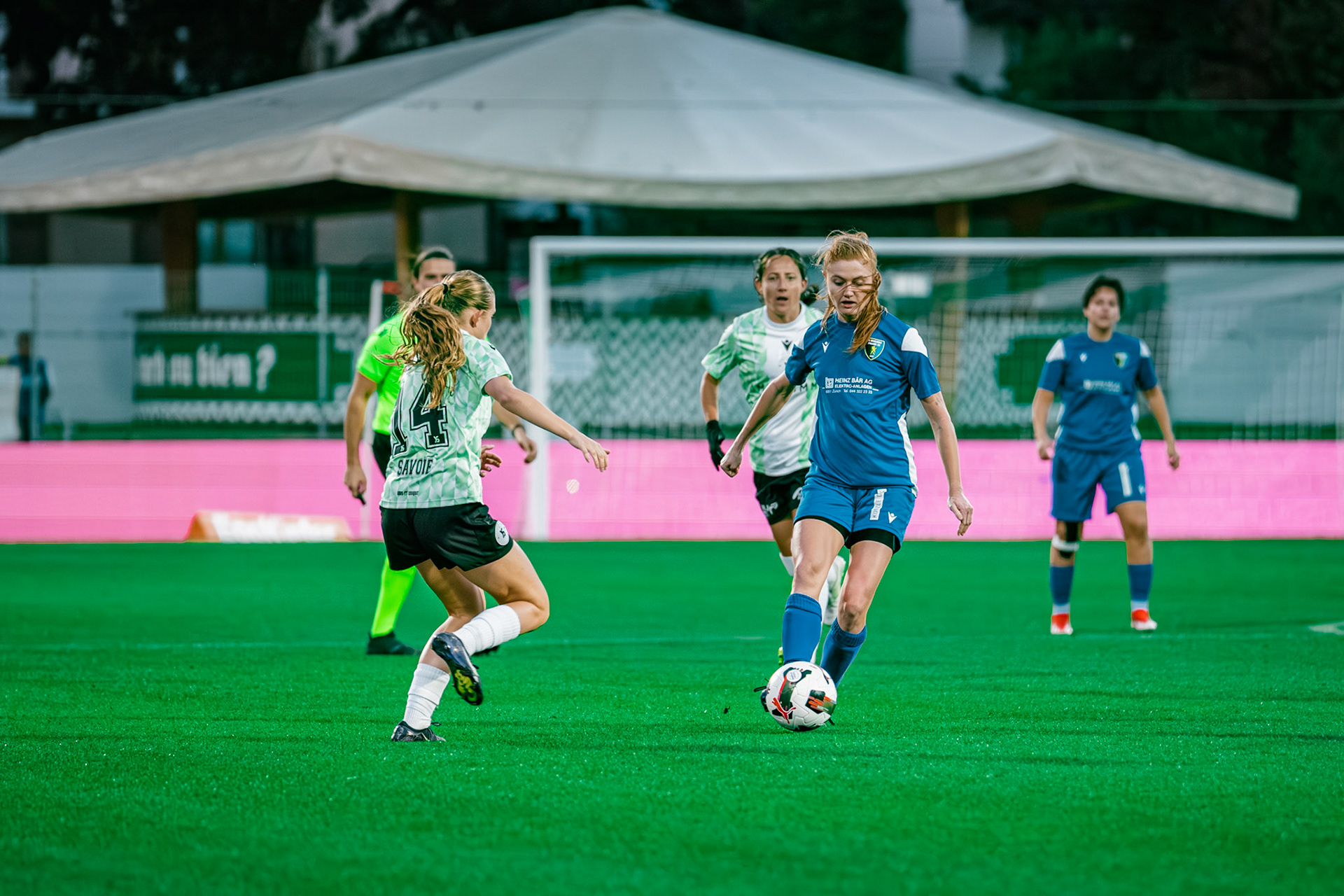 Match championnat LNB féminine opposant Yverdon Sport FC et FC Oerlikon/Polizei ZH 1 au Stade Municipal. (Christian António/LibsVisuals.com)