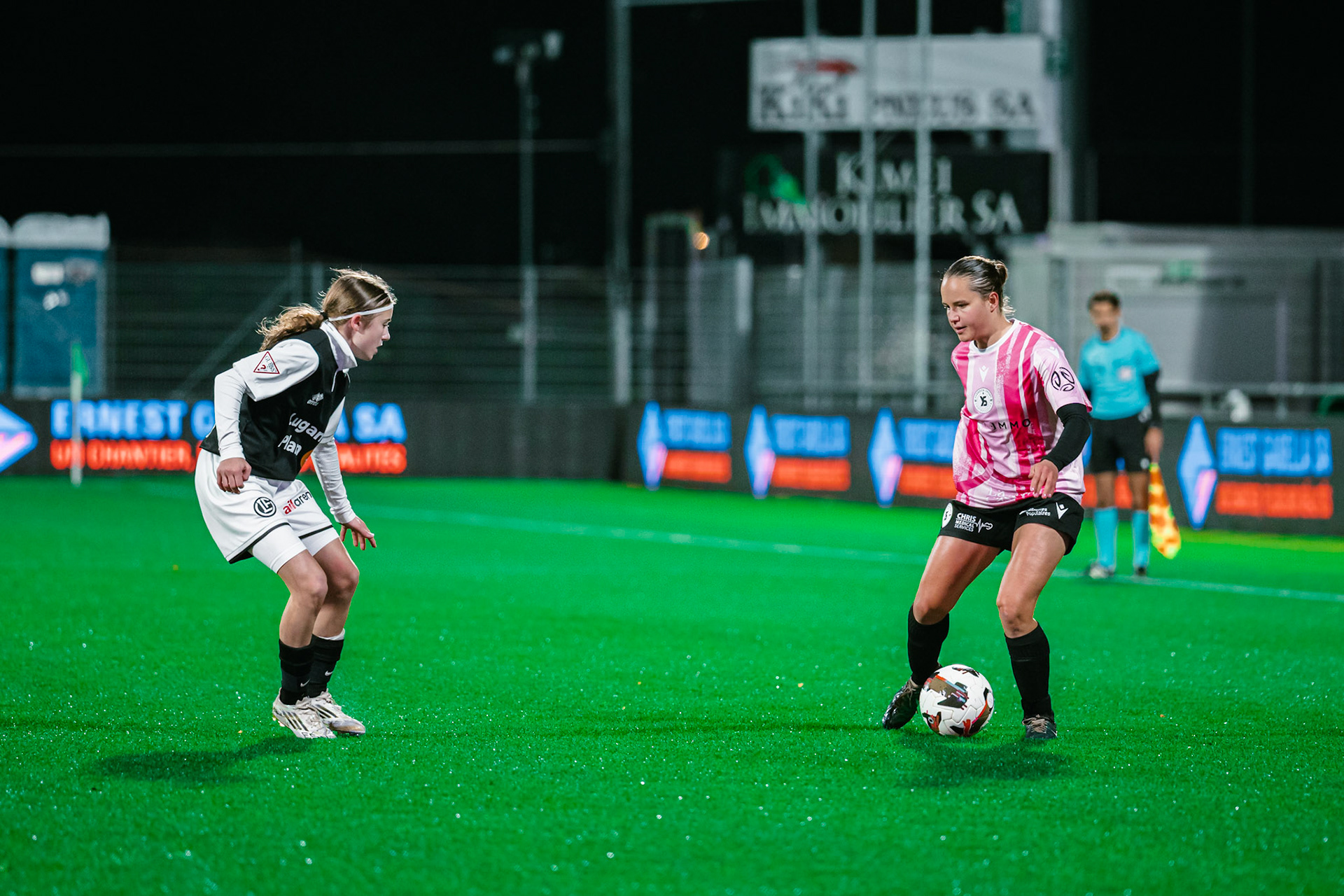 Match de championnat LNB féminine opposant Yverdon Sport FC et le FC Lugano au Stade Municipal, Yverdon-les-Bains. (Christian António / LibsVisuals.com)