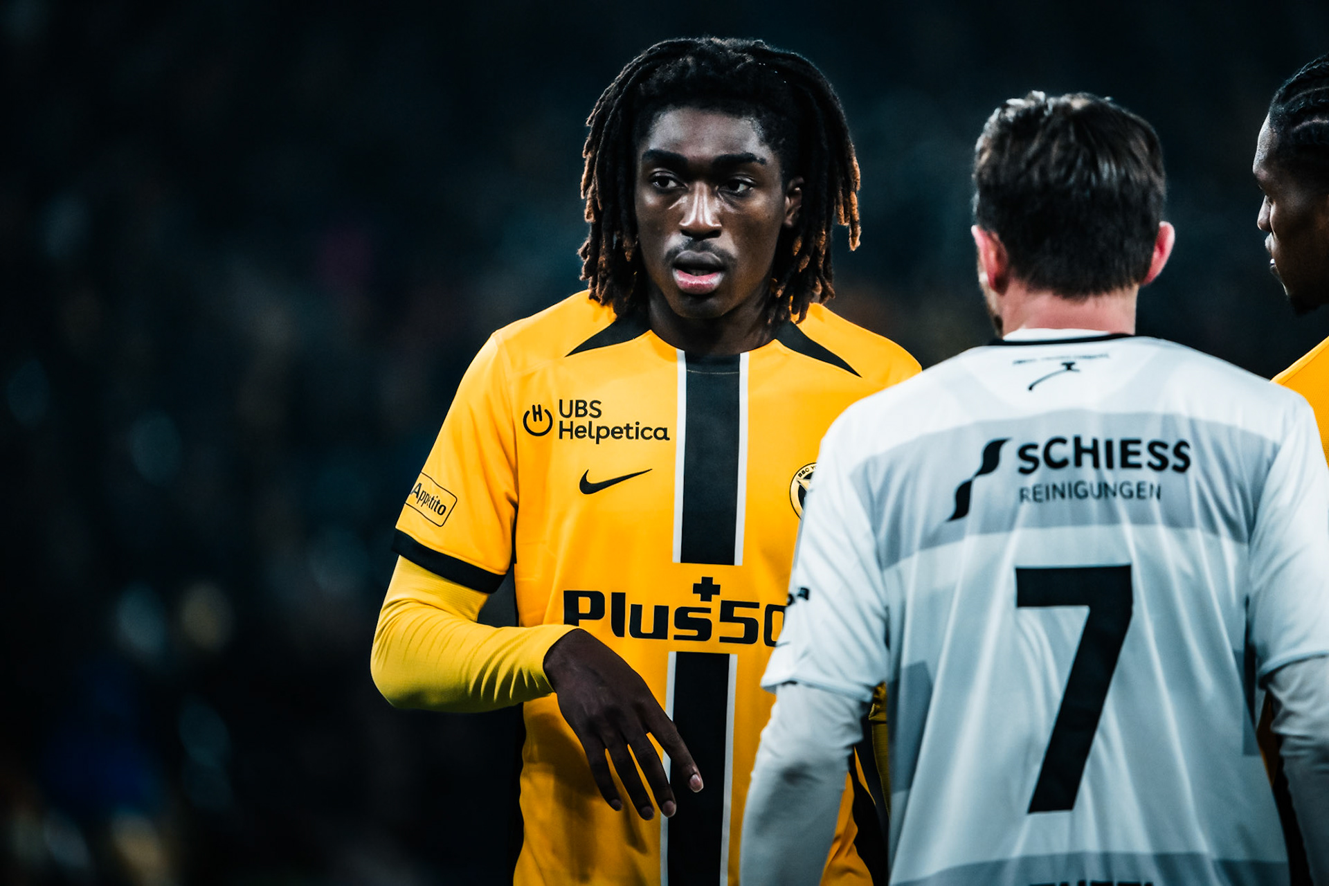 Tanguy Zoukrou, Défenseur du BSC Young Boys lors du match entre BSC Young Boys et FC Winterthur au Stadion Wankdorf. (Christian António/LibsVisuals.com)