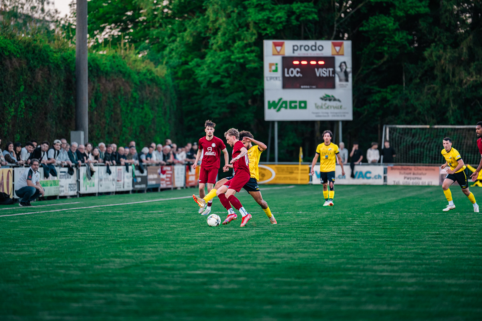 FC Domdidier et FC Cugy-Montet-Aumont-Murist I au Stade du Pâquier. (Christian António/LibsVisuals.com)