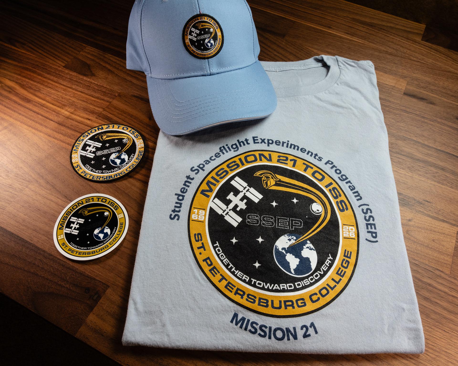 Final patch applied across mission apparel and physical production