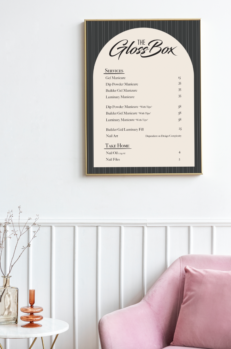 Pricing Menu