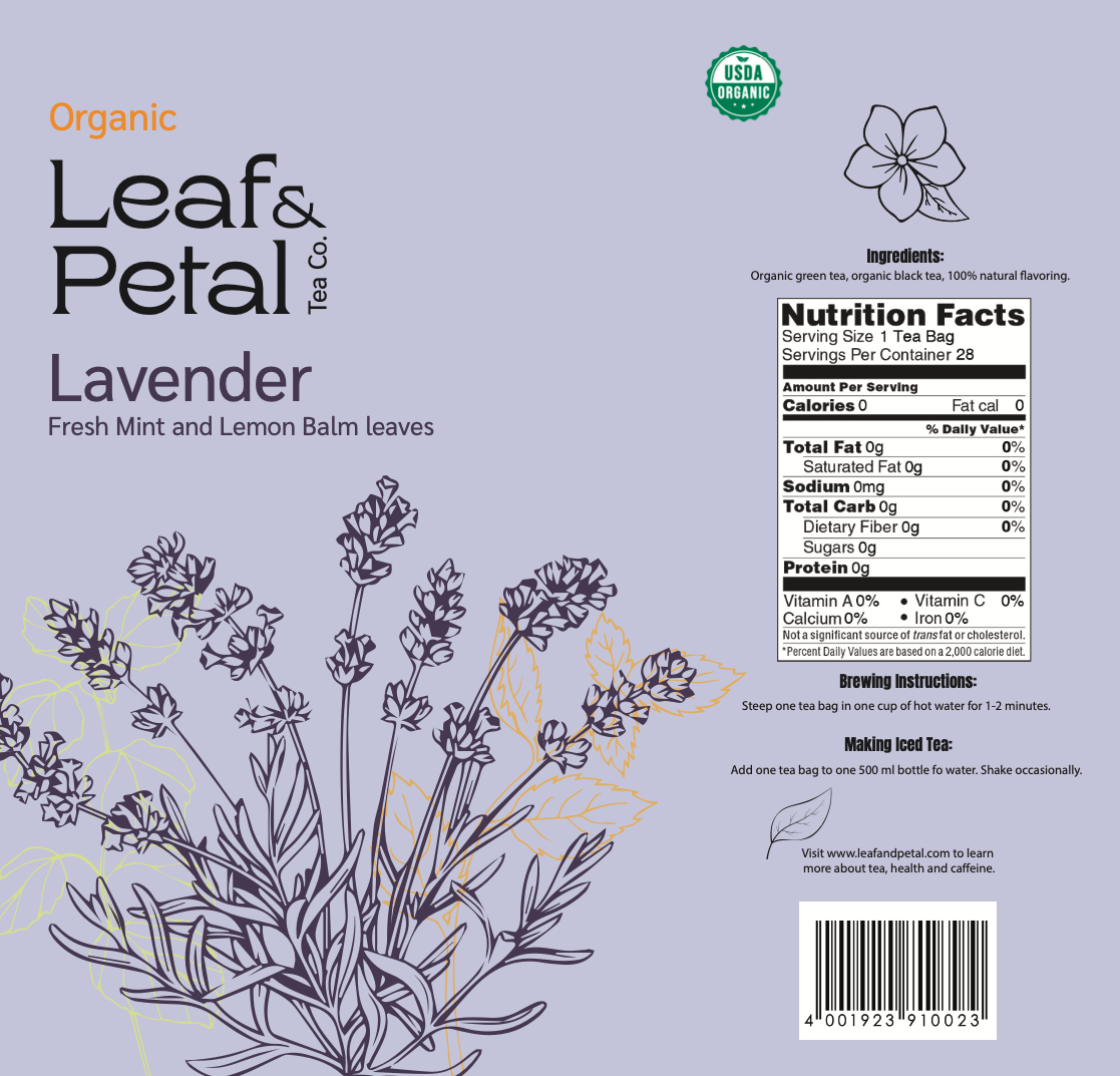 Tall Lavender Tea Tin Flat
