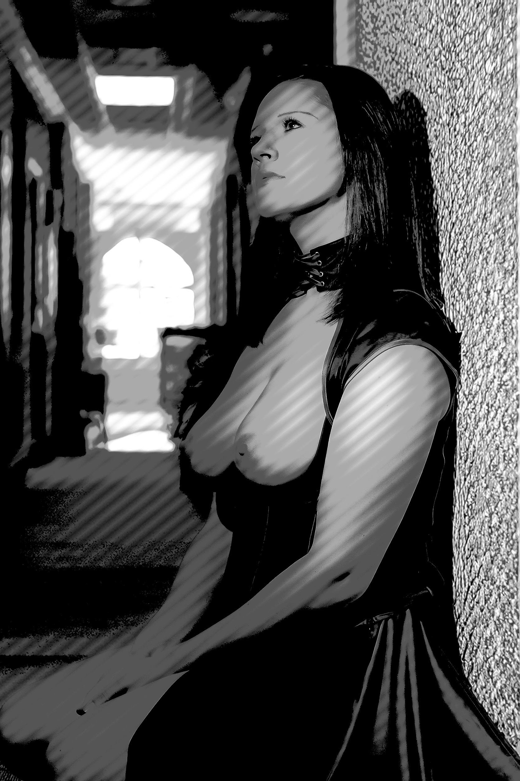  Eleganz des Entzugs - Ein Bild über Haltung, Distanz und kontrollierte Sinnlichkeit — klar, kühl und von innerer Spannung getragen.