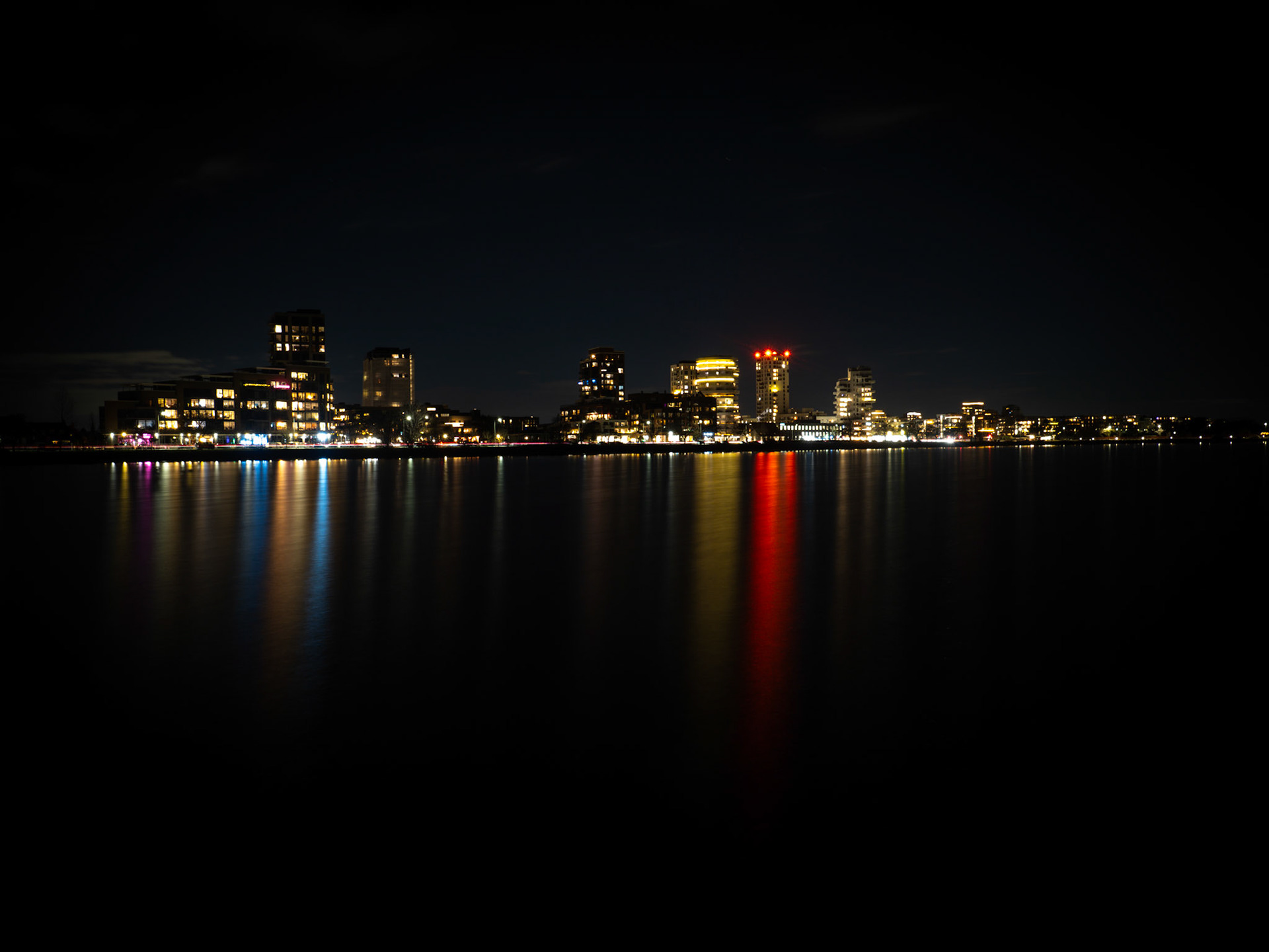 Amager Strandpark in Copenhagen by night in winter times.