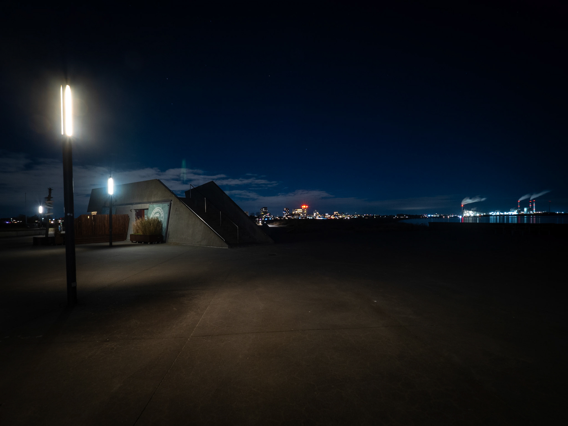 Amager Strandpark in Copenhagen by night in winter times.