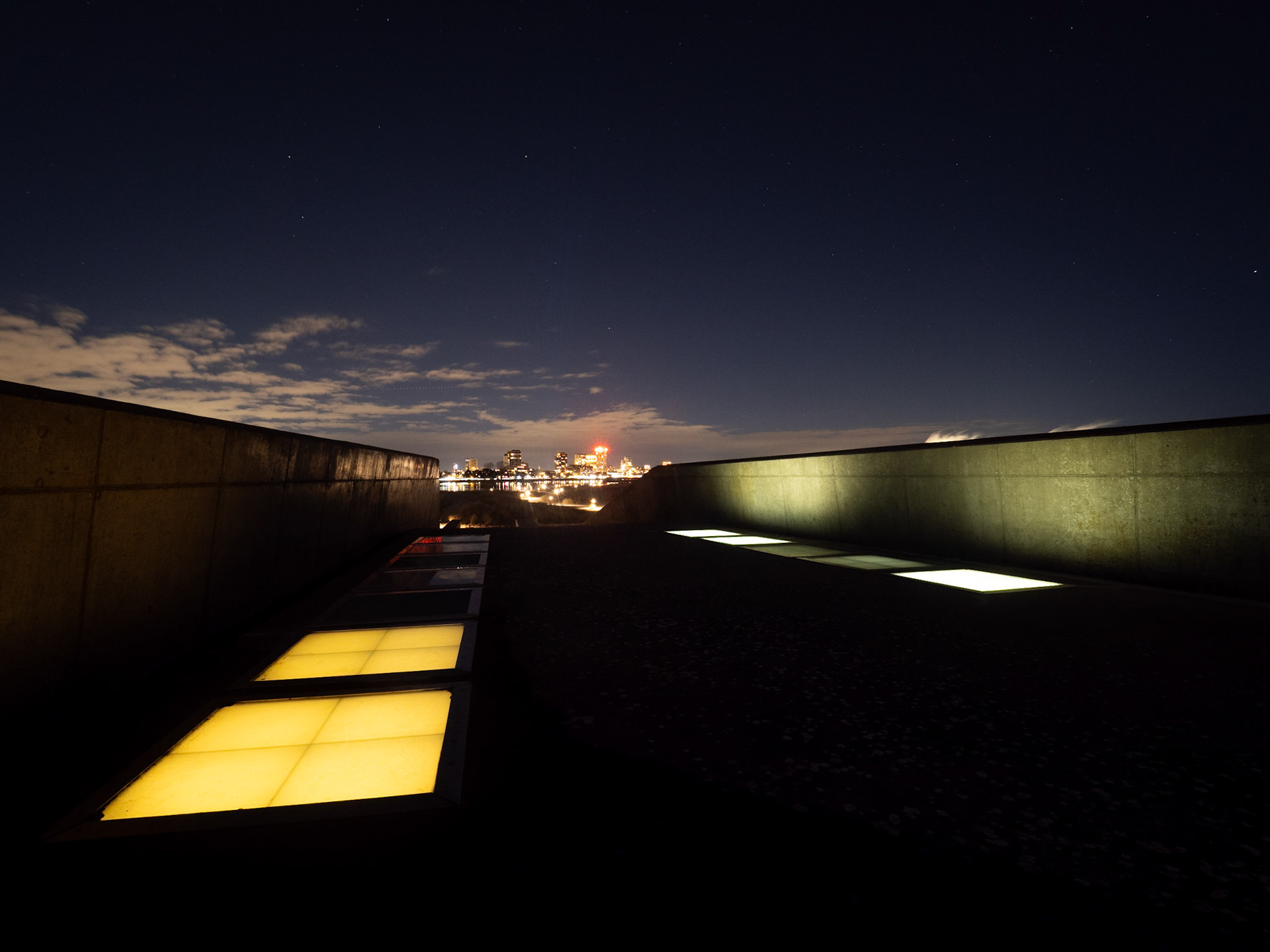 Amager Strandpark in Copenhagen by night in winter times.