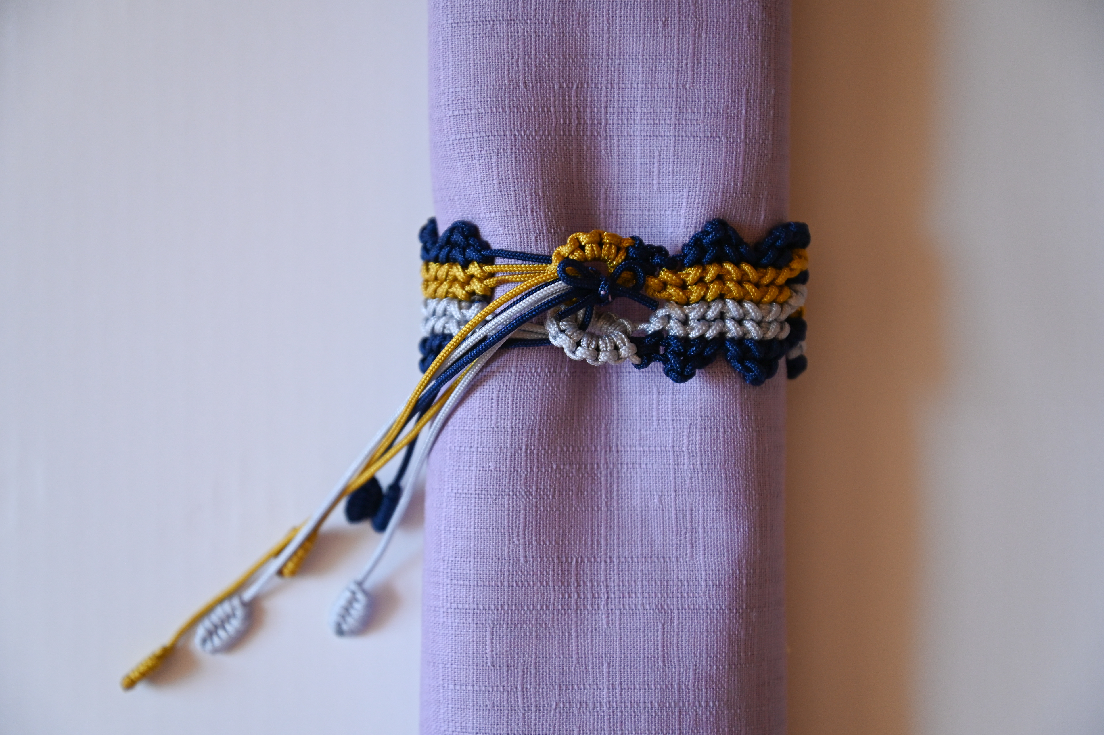 June (Minazuki): Hand-Knotted Wristlet & Tea Textile Cinch