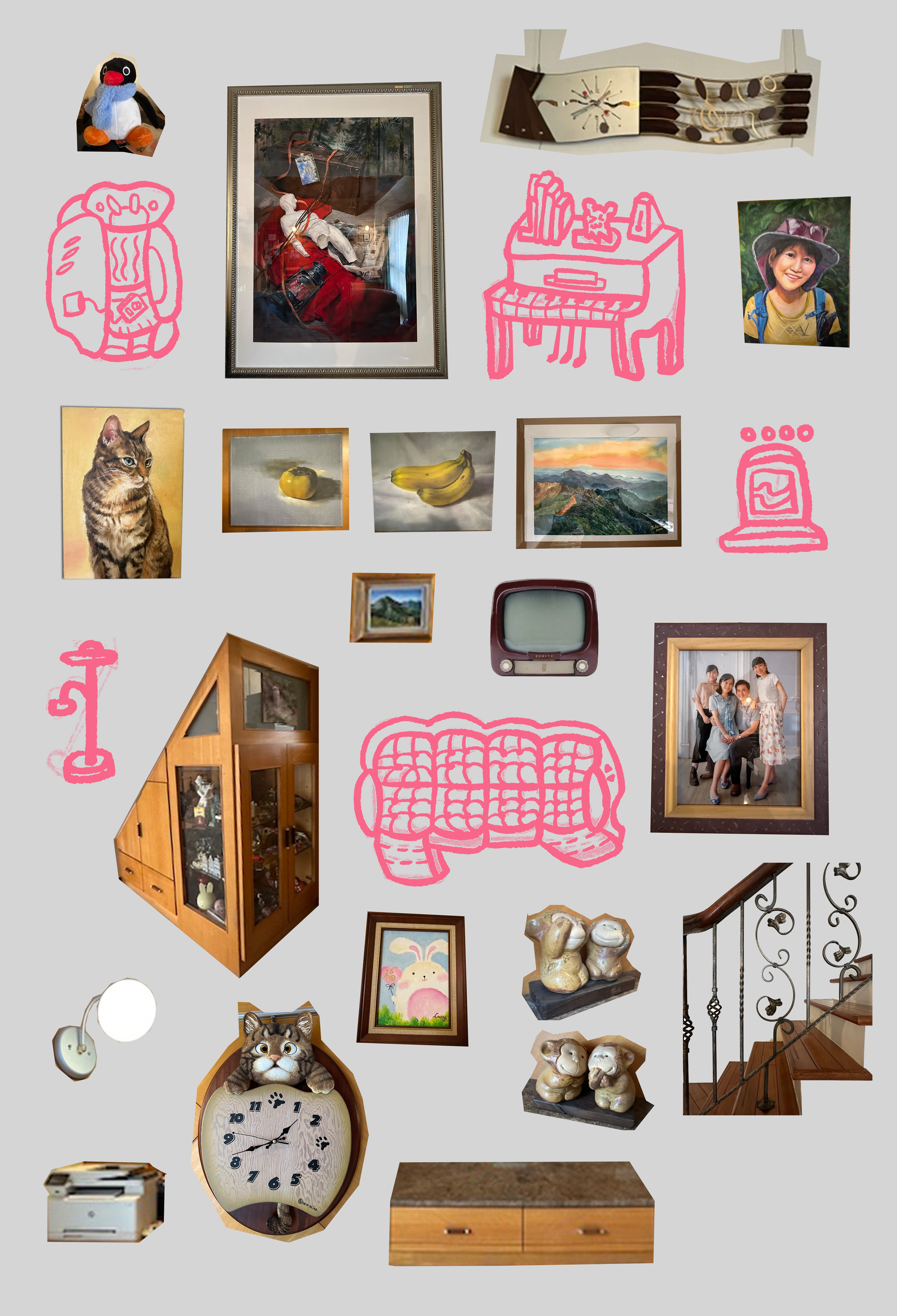 "Behind the Scenes of ‘Just Gone’", photoshop collage, 15 x 22.5 inch (300dpi), [4600 x 6750 px], 2025