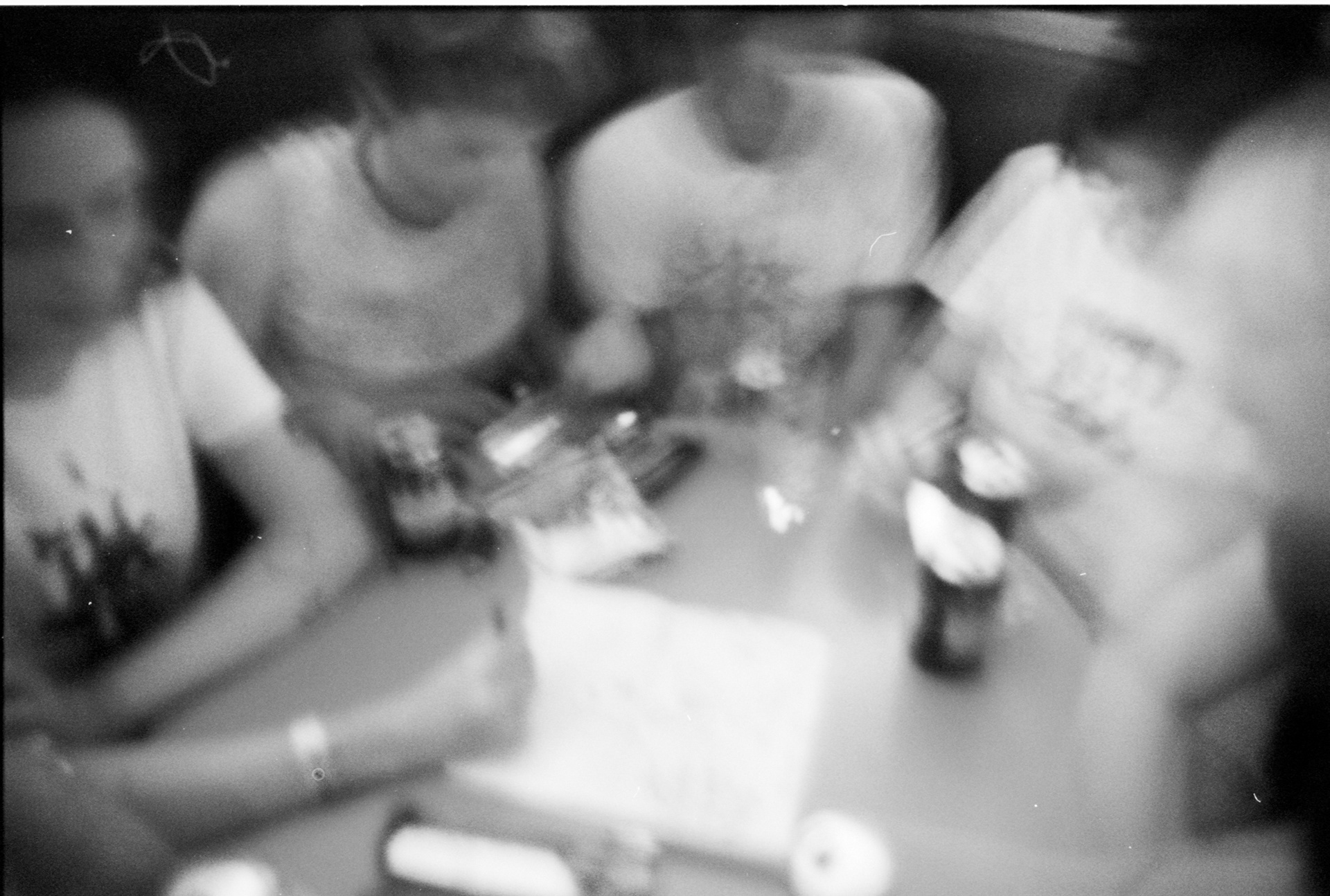 friends gather after horsegirl show