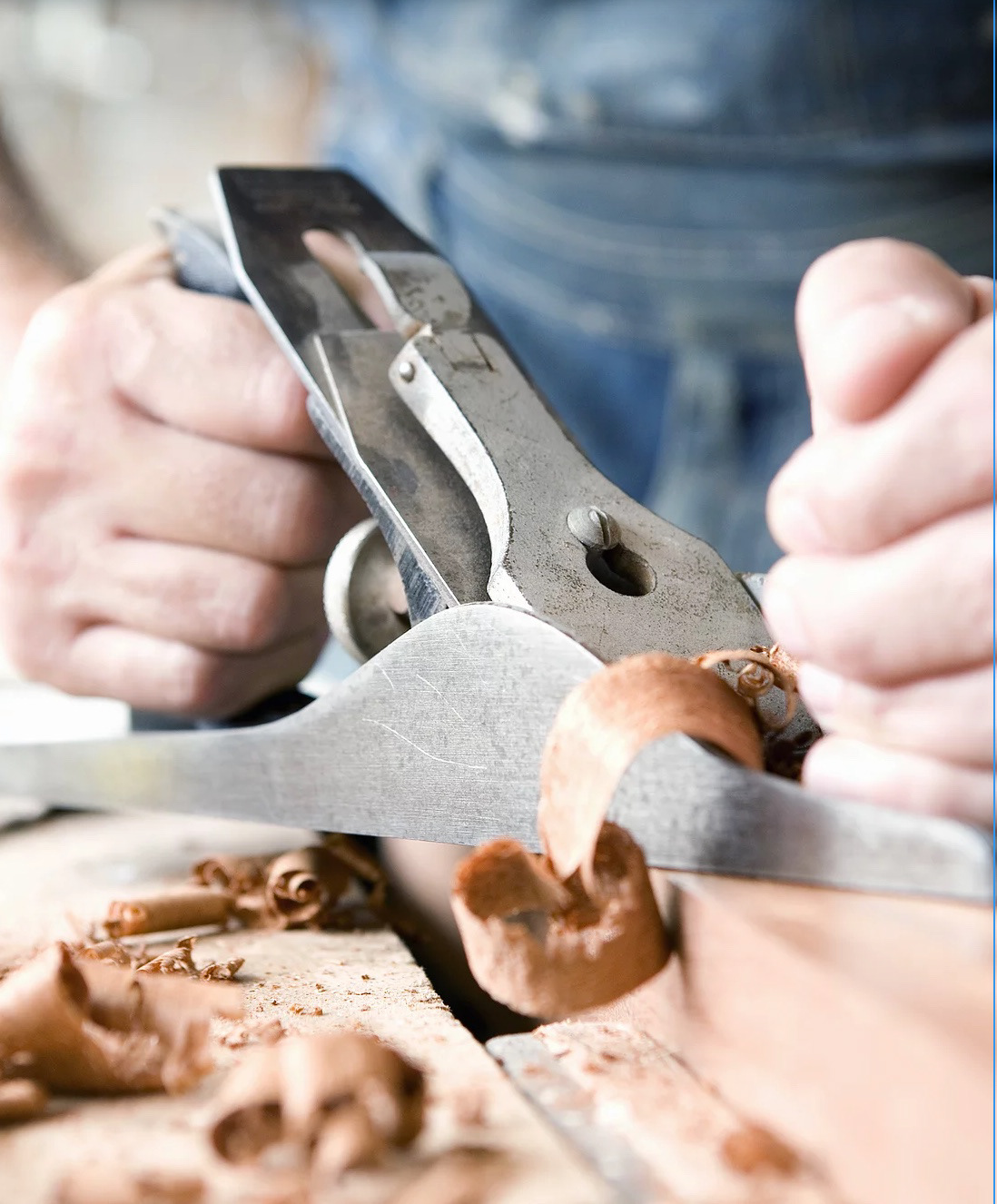 Truing wood with a hand plane