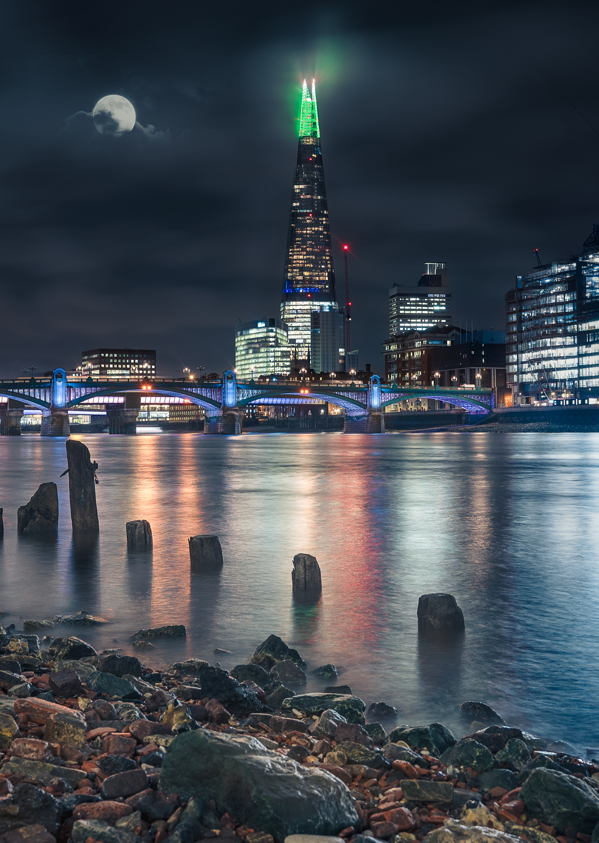 The Shard Under Moonlight