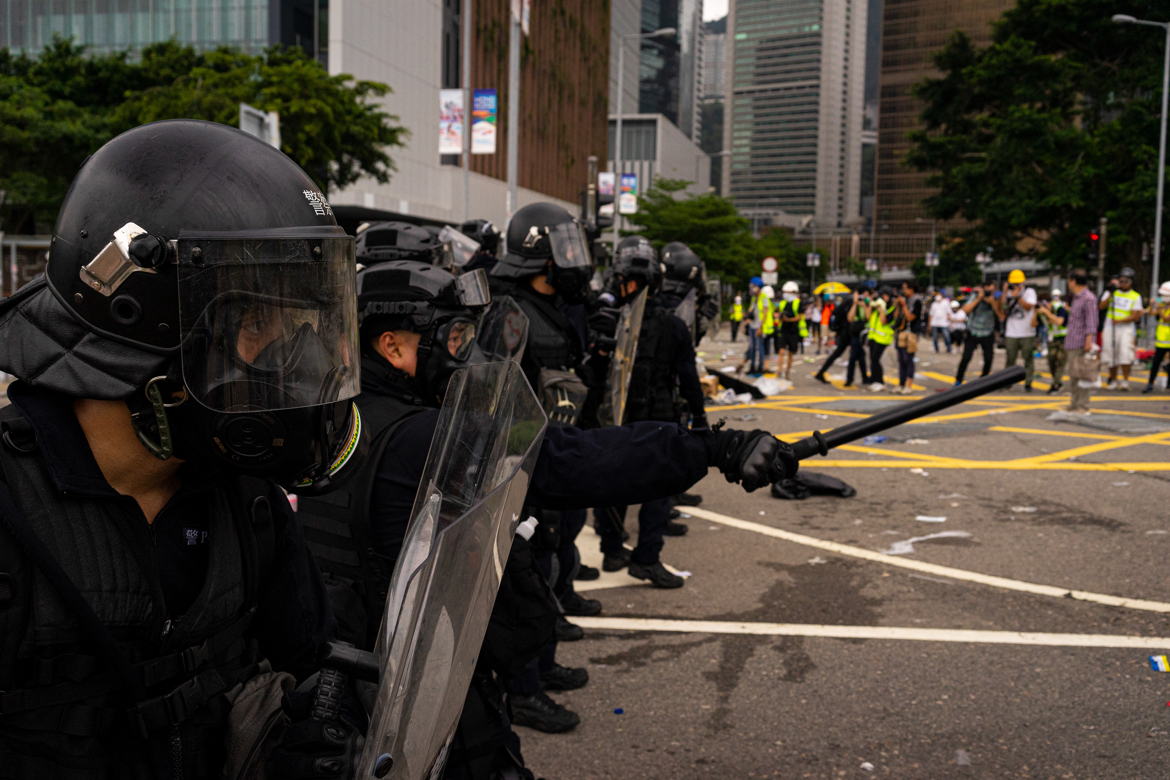 Riot police make a stand in order to reclaim an intersection in Wan Chai. Protestors in Hong Kong take to the streets again. This time to fight a new proposed law, that would allow for Hong Kongers arrested in the city to be extradited to China.