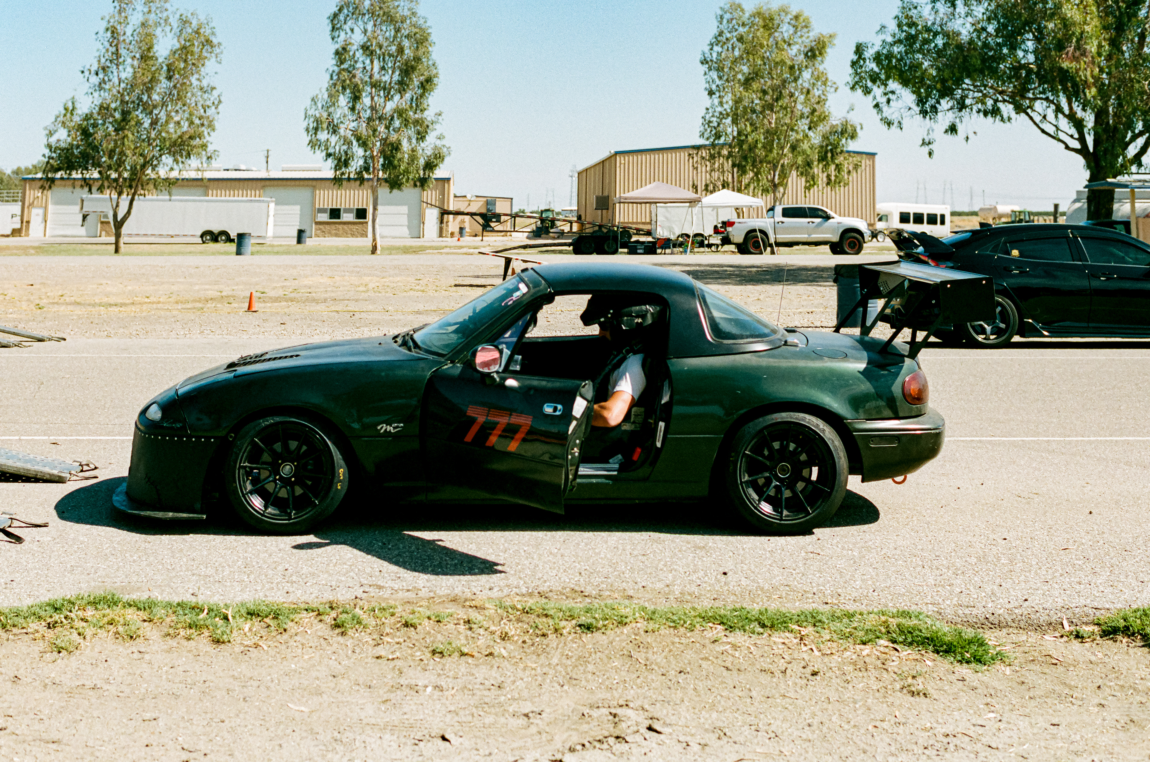 Kermit At Buttonwillow: Cyrus Legg spends the day practicing his performance driving skills in his Mazda Miata, named Kermit, at Buttonwillow Raceway Park  July 29, 2023 - Buttonwillow, CA - Photo by Aaron Guy Leroux