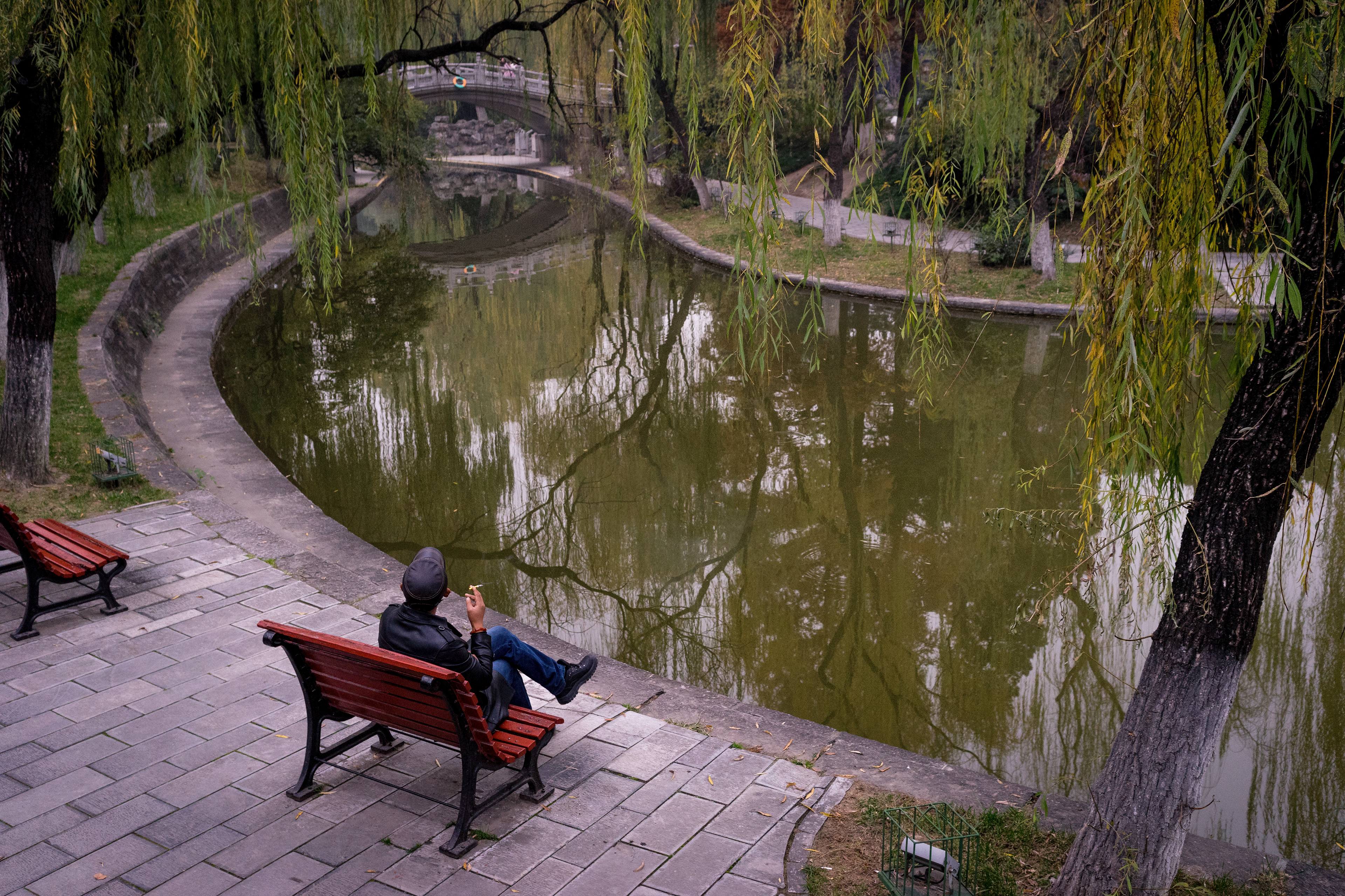 Enjoying a smoke at the end of the day.