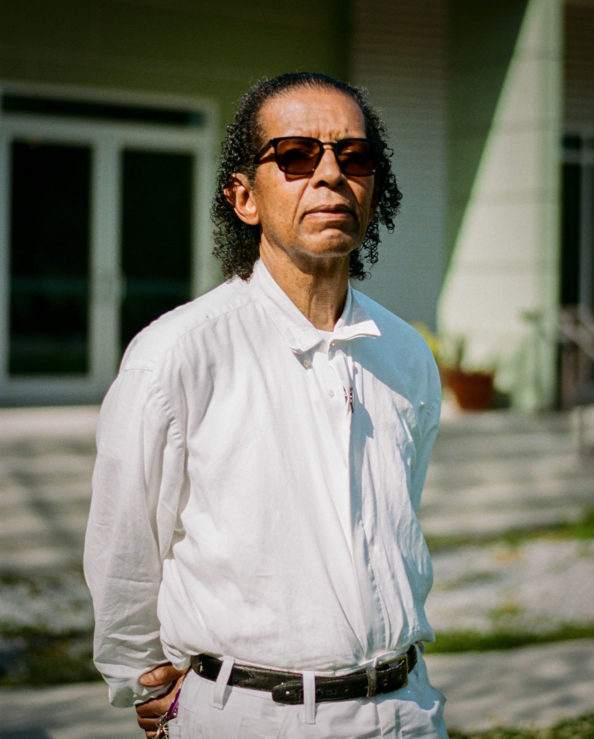 Omar Casimire: Executive Director of the Katrina Museum. Omar began the Katrina Museum in the basement of his home. Now, with help from Global Green, Omar is moving the museum into a 4000 sq ft facility behind the levy in the Lower 9th ward. Portra 400 rated at 200. March 2022 - New Orleans, LA - Photo by Aaron Guy Leroux