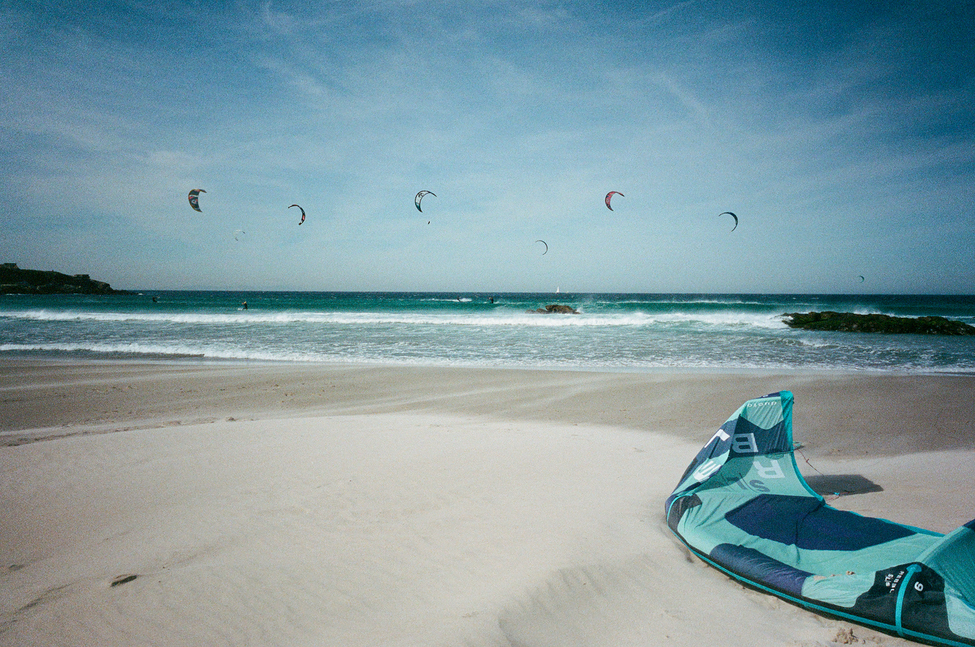 Tarifa Kiteboarding - At the trailhead of my walk I stop for a moment to take in the poetry of the Kiteboarding capital of the world - the wind battered beaches of Tarifa, Spain. Photo by Aaron Guy Leroux - March 2024 - Sintra, Portugal
