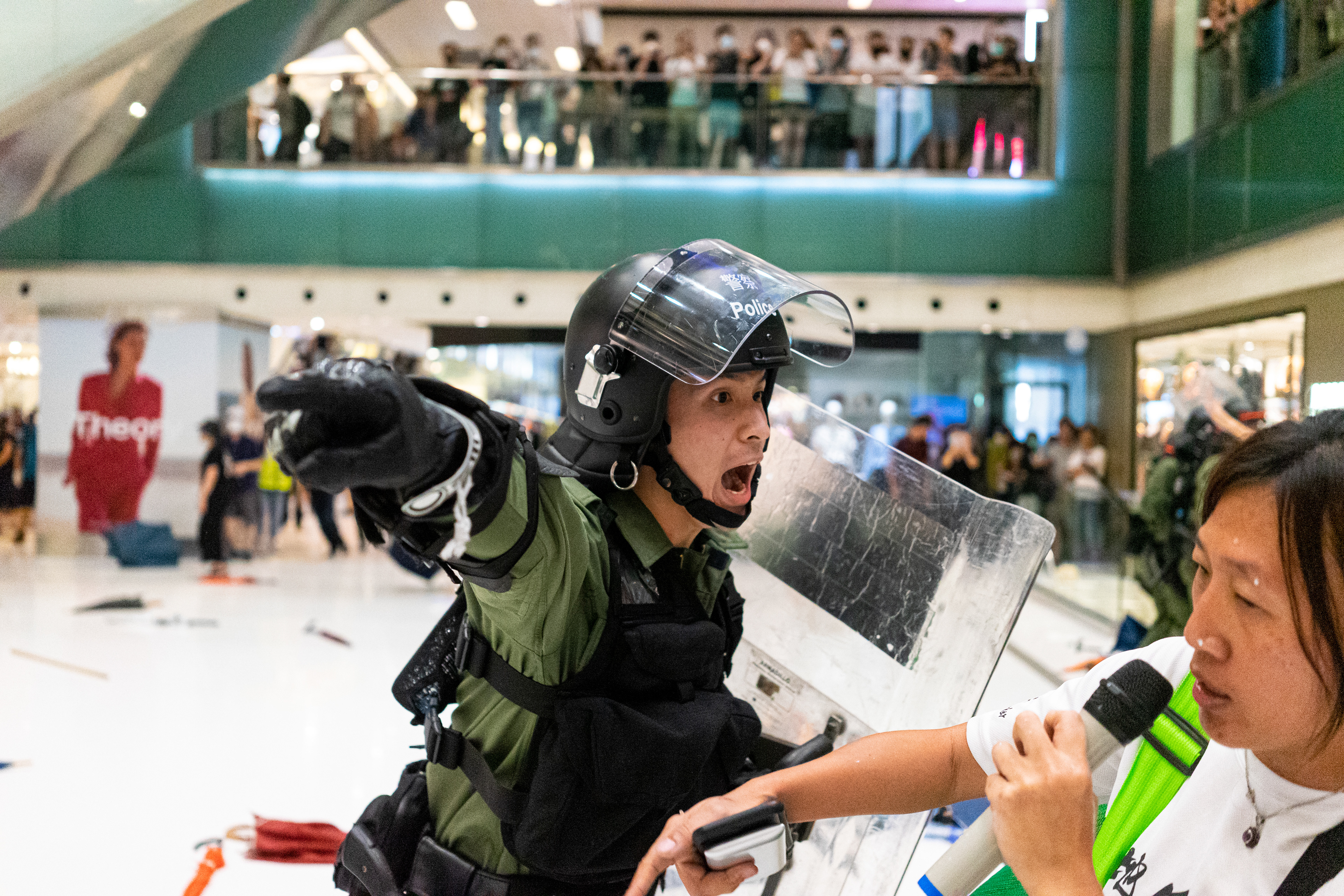 During the siege, police display visible anger at protestors. Many protestors respond in-kind. A protest in the Sha Tin suburb of Hong Kong was largely peaceful, until police pursued protestors into the New Park Mall. July 14, 2019-Hong Kong