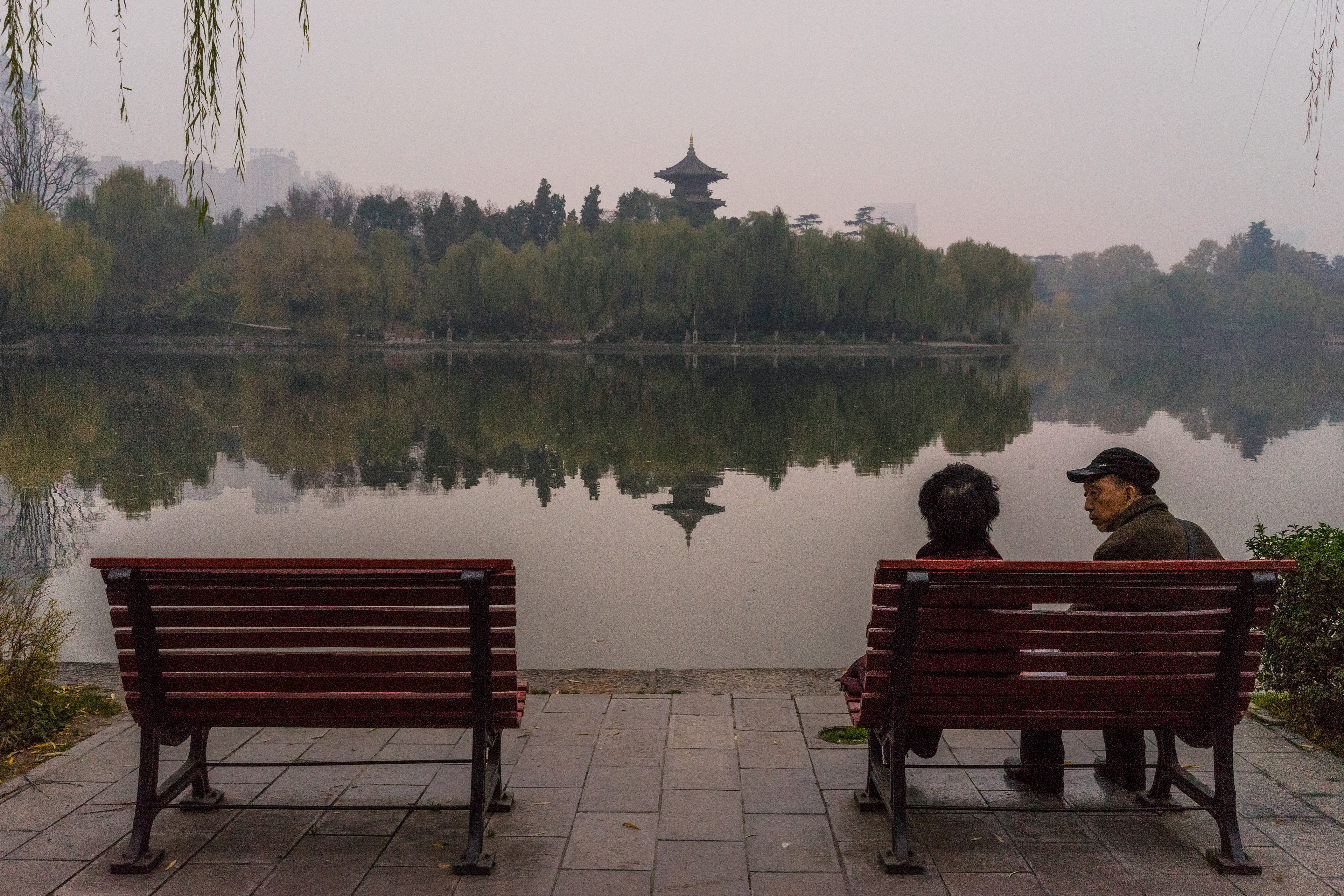 A quiet end of the day...breathing in the pollution.