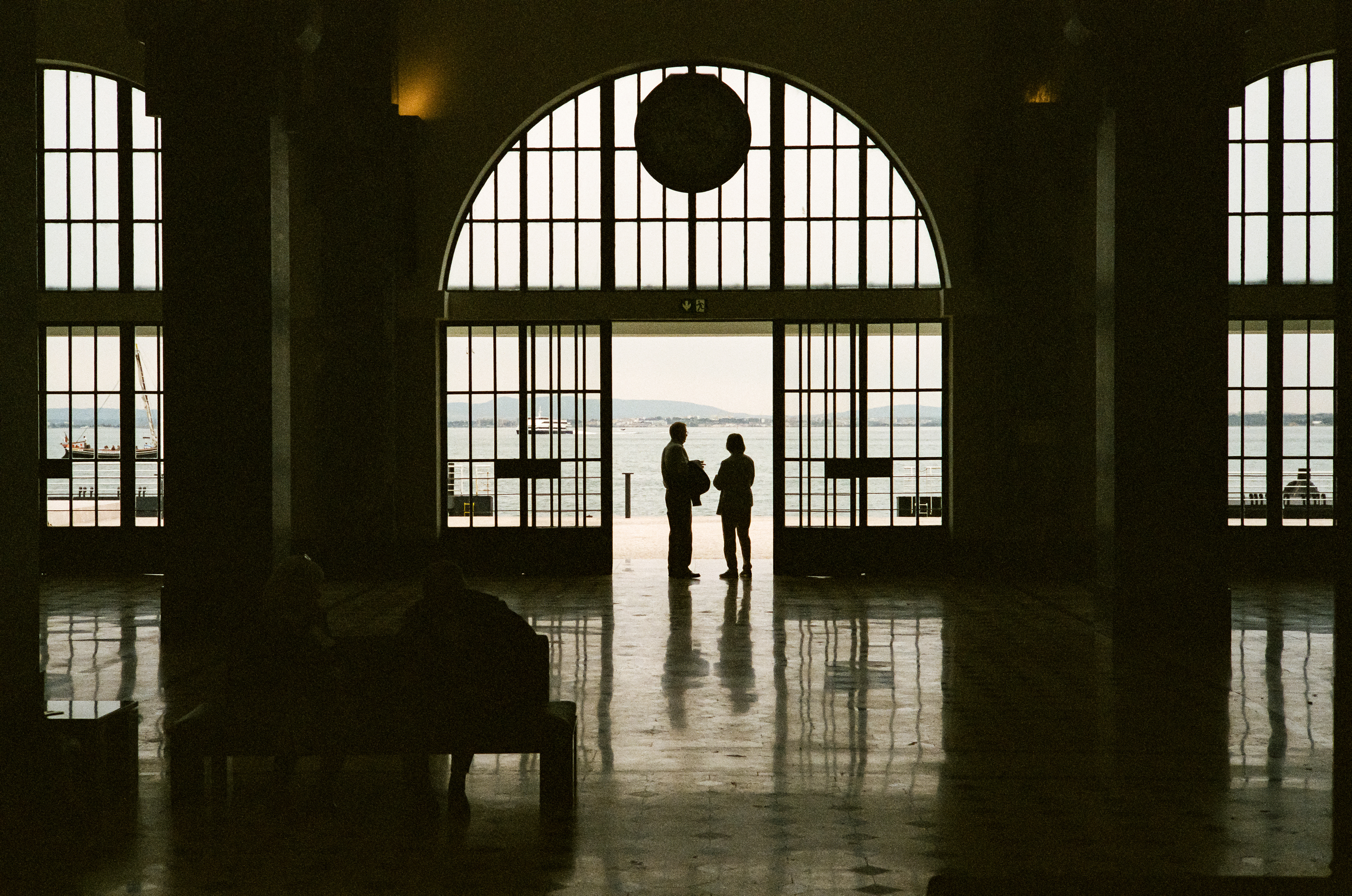 Terminal: Terreiro do Paço on the Lisbon shore. Portra 400. April 3, 2023-Lisbon, Portugal-Photo by Aaron Guy Leroux