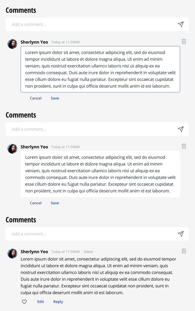 Comment Section example (Commentor's POV)