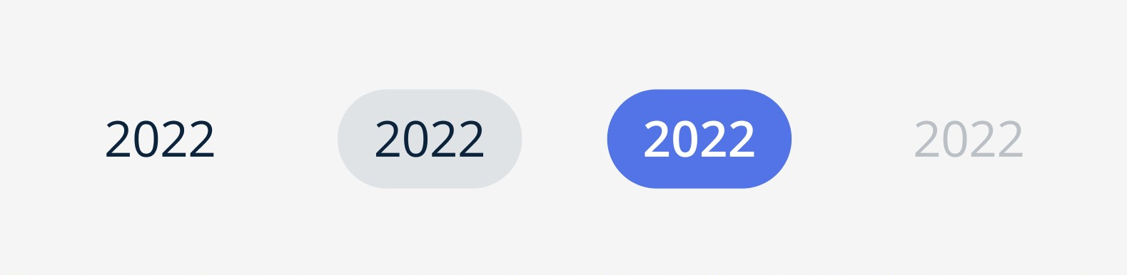 Year Text component variants