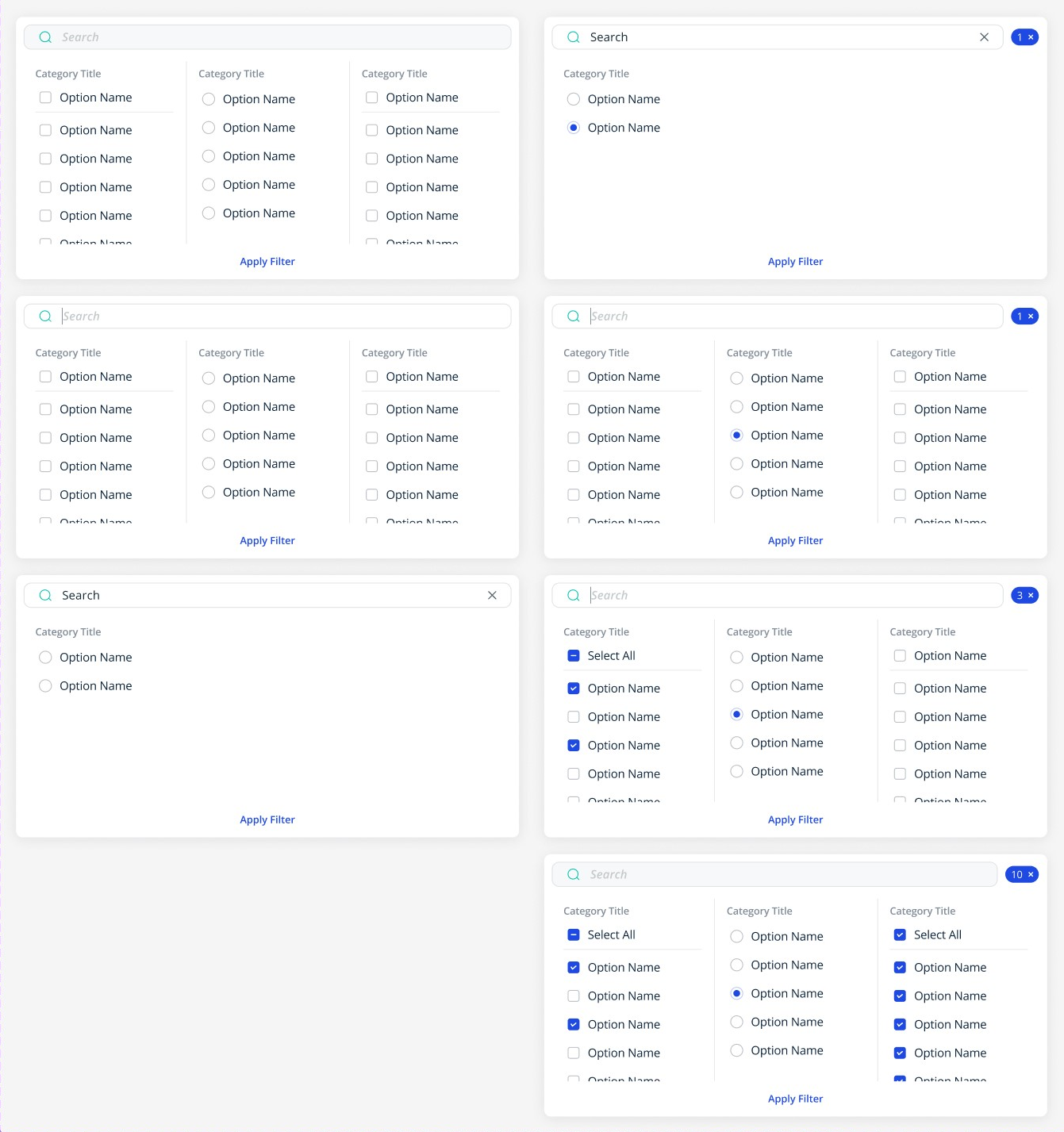 Multiple Category Filter example