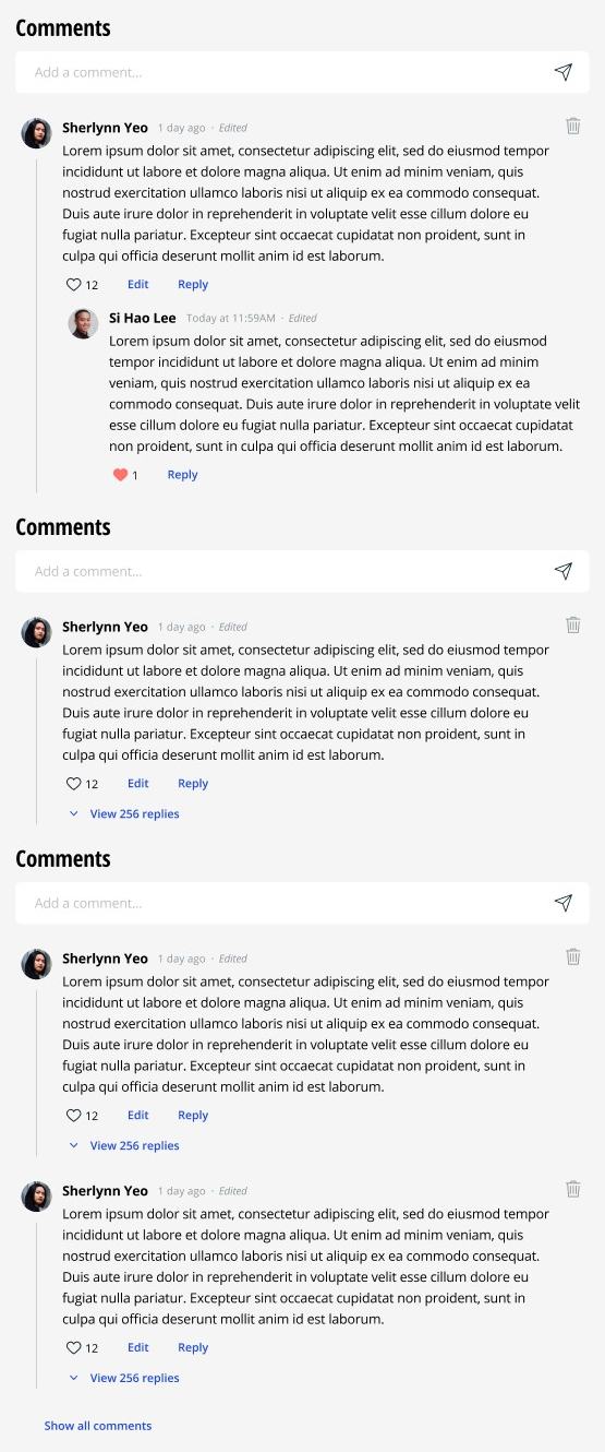 Comment Section example (Commentor's POV)