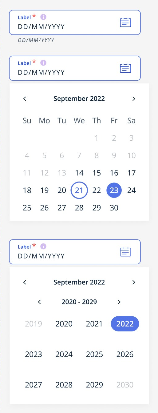 Single Date Calendar Picker example