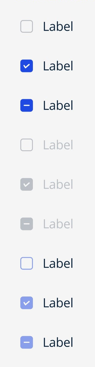 Checkbox component variants