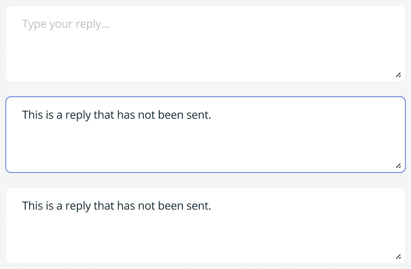 Reply Text Input Area component variants