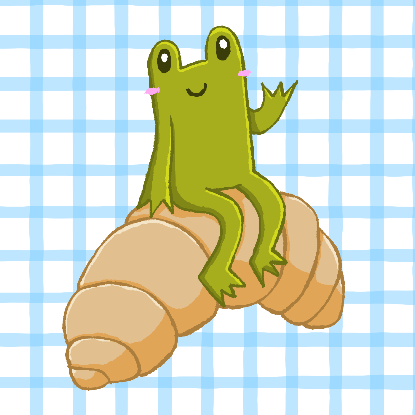 Frog on a Croissant