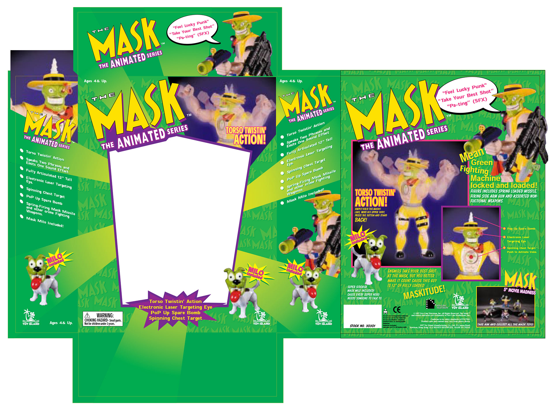 Mask licensed toy package design for Toy Island