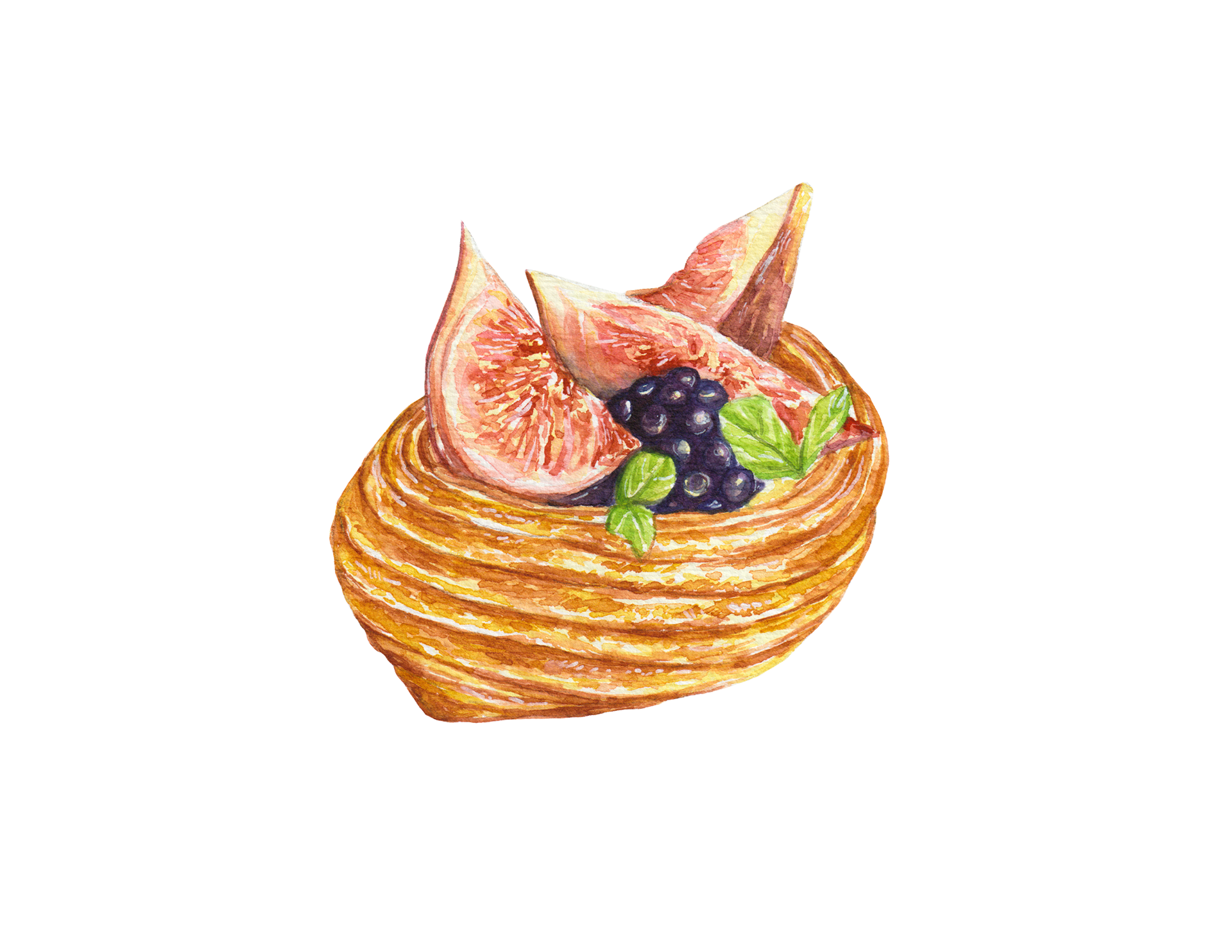 FIGS ON CROISSANT DOUGH by Maxine Caillon